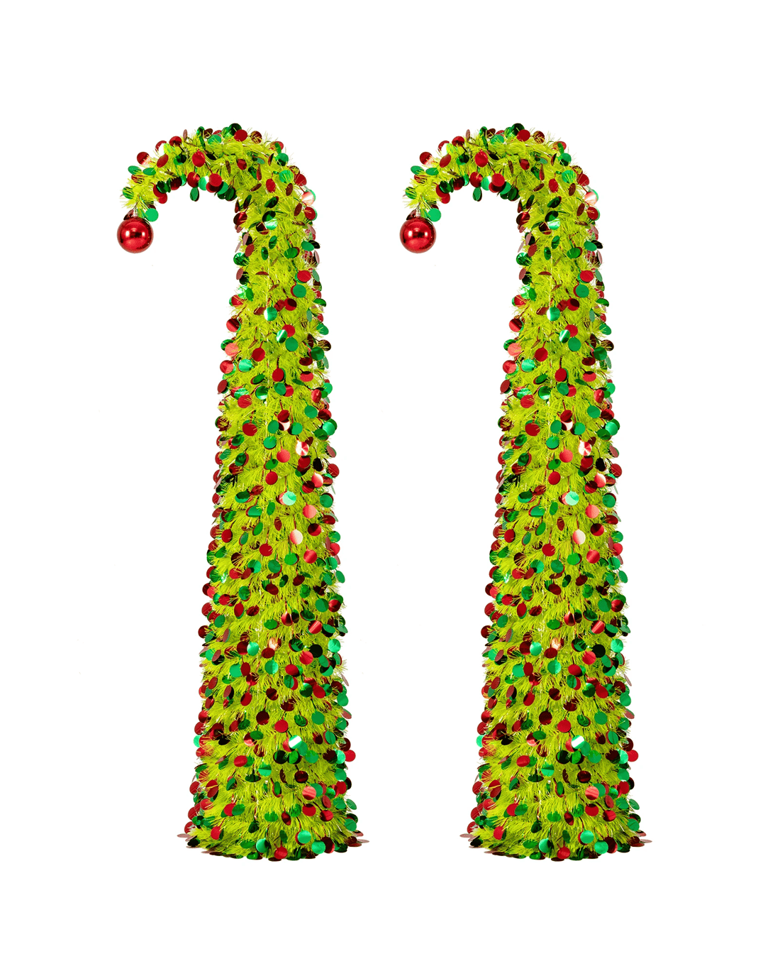 Costway 2PCS 1.5M Pop Up Whimsical Christmas Tree Collapsible Tinsel ...