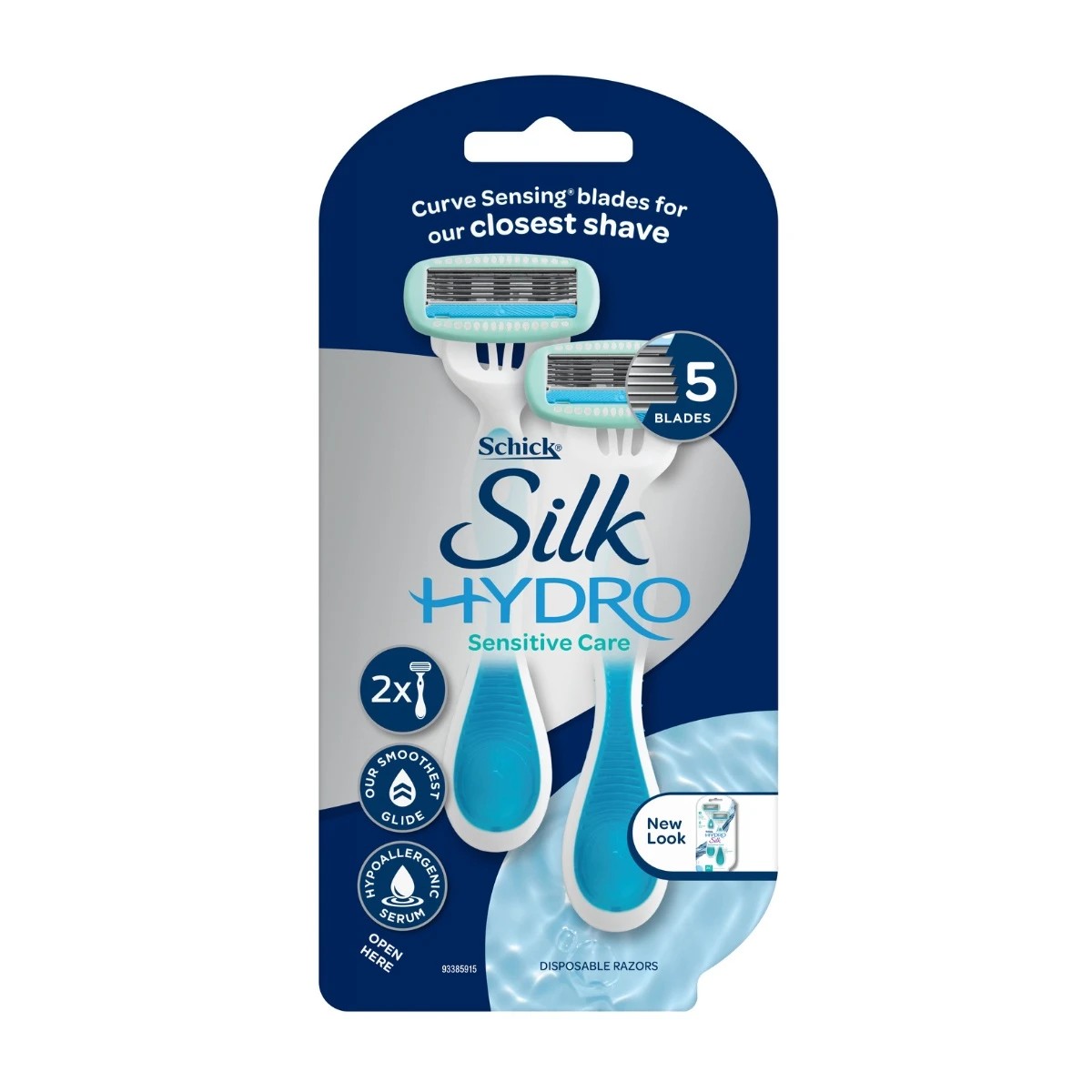 1 Schick 2 Pack Hydro Silk Sensitive Care Disposable Razor, 1 of 5