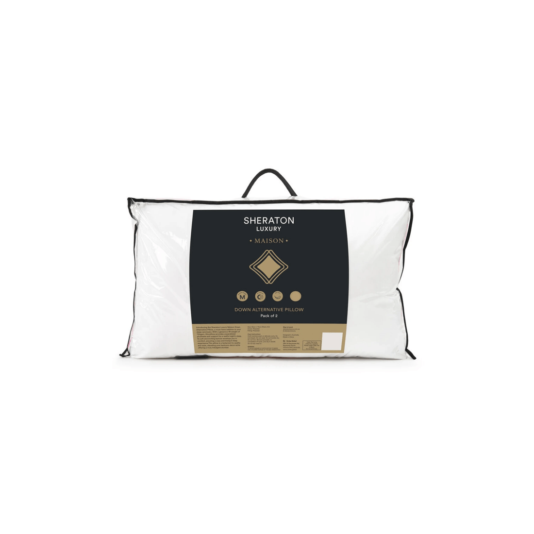 1 Sheraton Luxury 2pc Sanctuary Down Alternative Microfibre Pillow 750 Gram Fill
 - White, 1 of 4