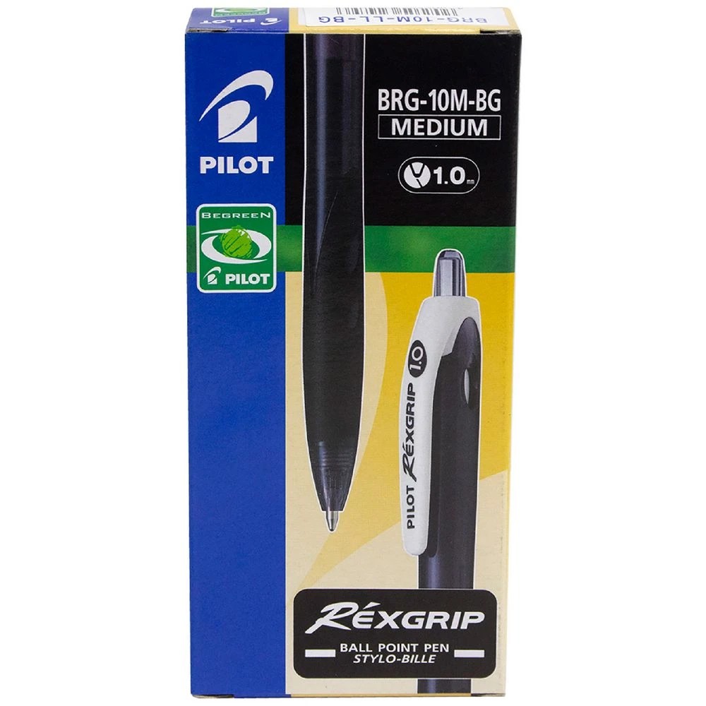 1 PILOT BegreeN Rexgrip Retractable Ballpoint Pens Blue 10 Pack, 1 of 3