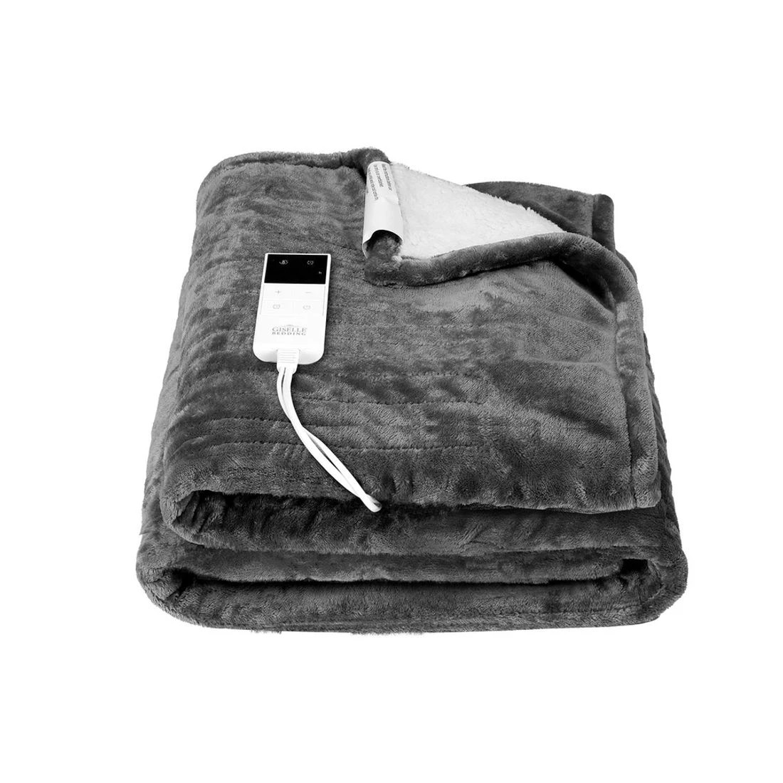 4 Giselle Electric Throw Rug Heated Blanket Double Sided - Grey, 4 of 8