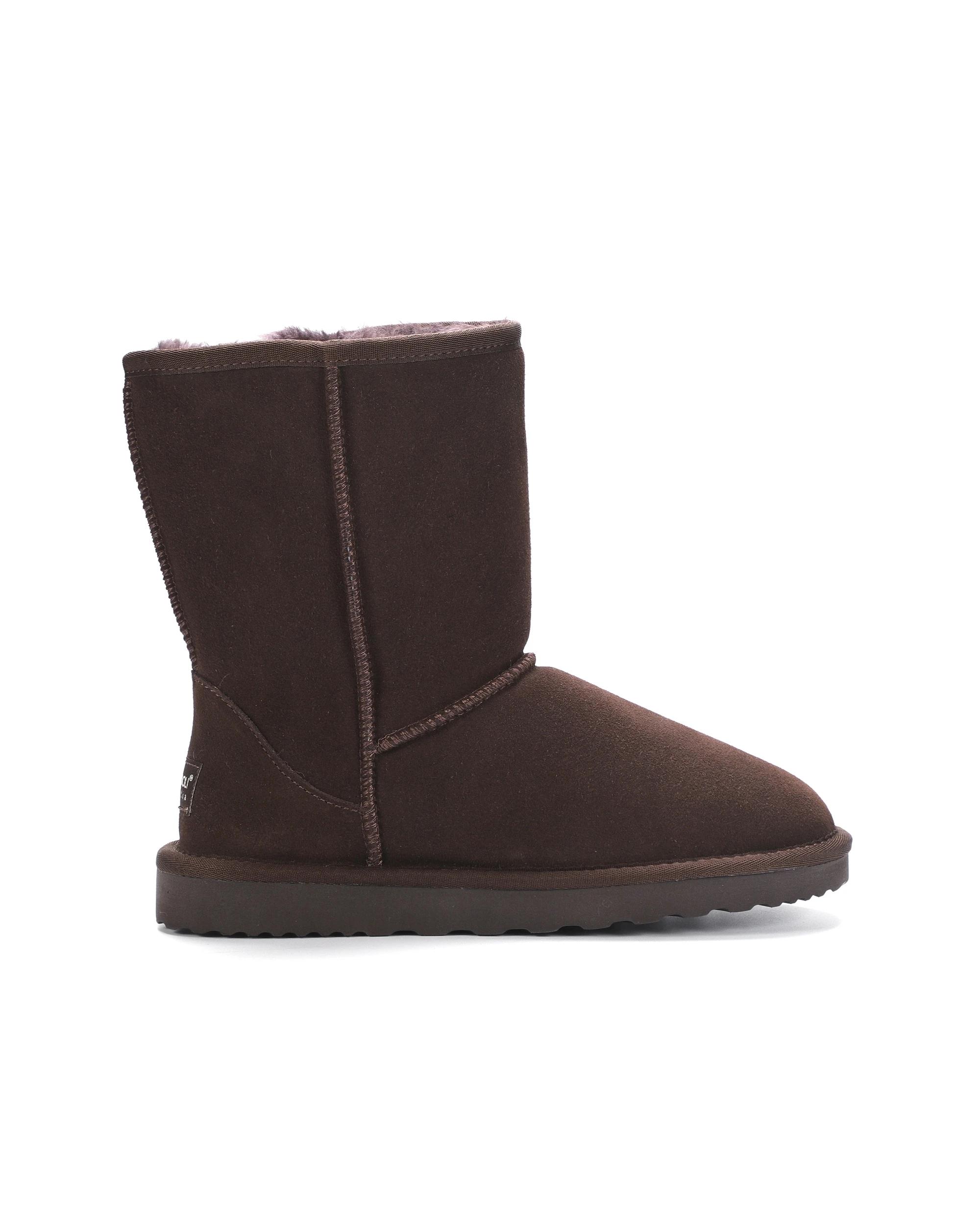 1 AUS WOOLI Premium Signature Mid-Calf Sheepskin UGGs CHOCOLATE, 1 of 6
