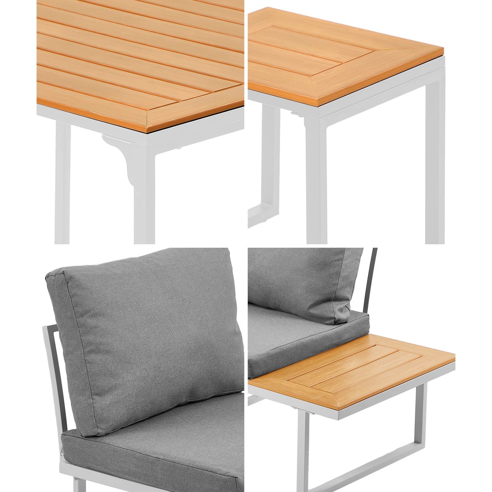 5 Livsip 6 Seater Outdoor Dining Sofa Set Lounge Furniture Patio Stool - Multi, 5 of 8