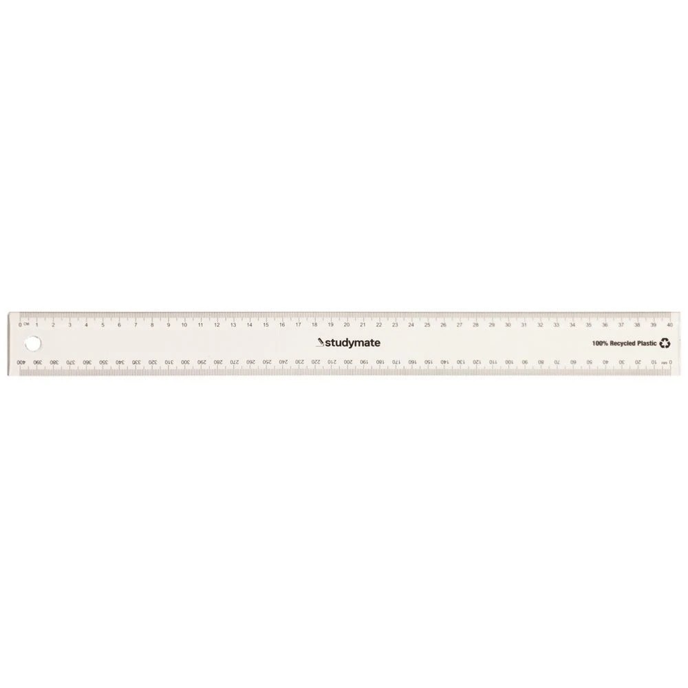 1 Studymate Plastic Ruler 40cm Clear, 1 of 2