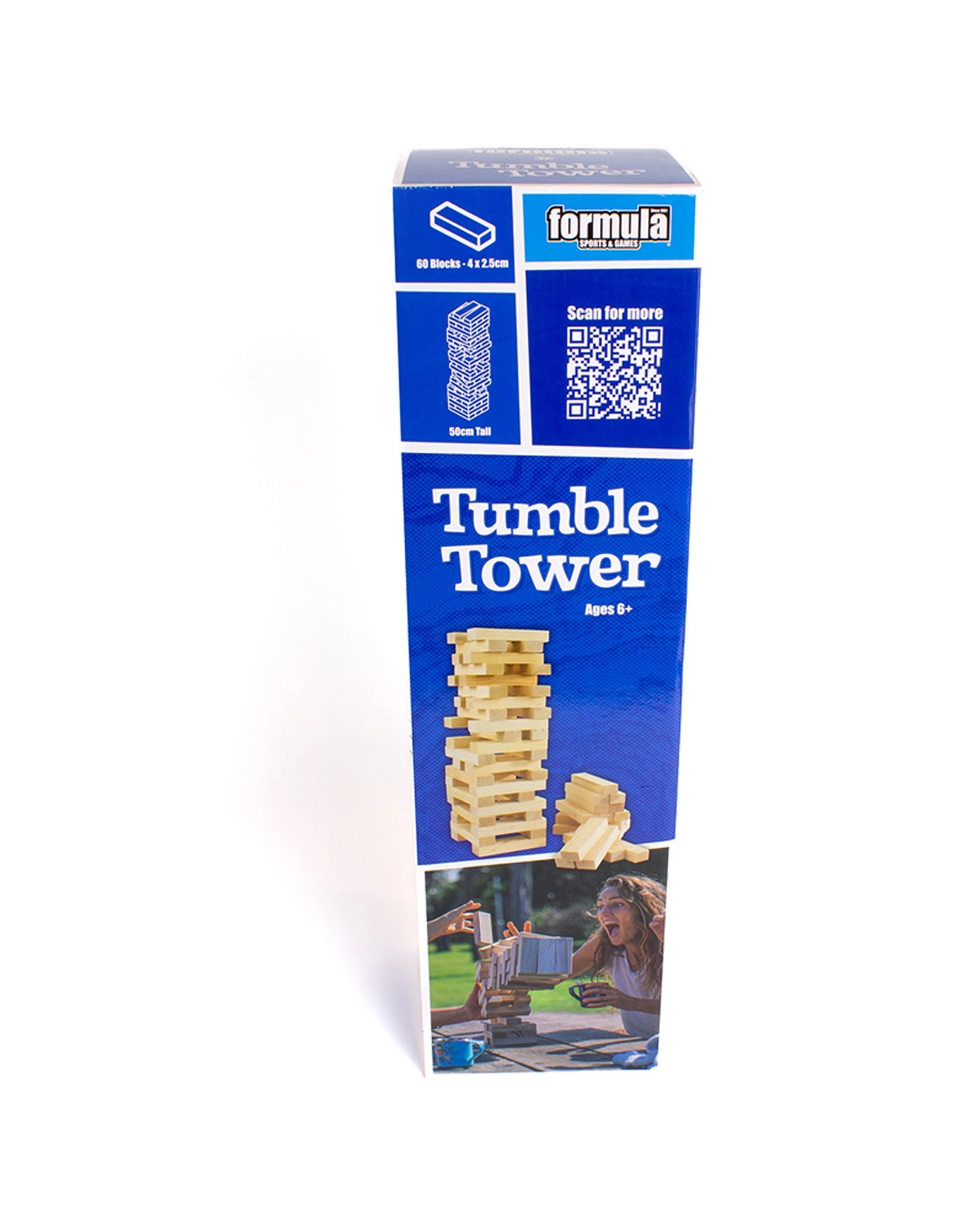 1 Formula Sports Tumble Tower Yard Games Play Toy 60 Wood Blocks - Natural, 1 of 2