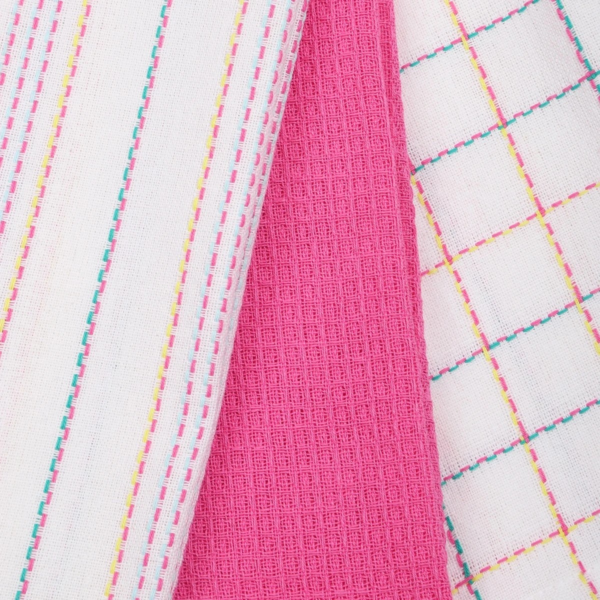 2 3 Pack Check Stitch Tea Towels, 2 of 6