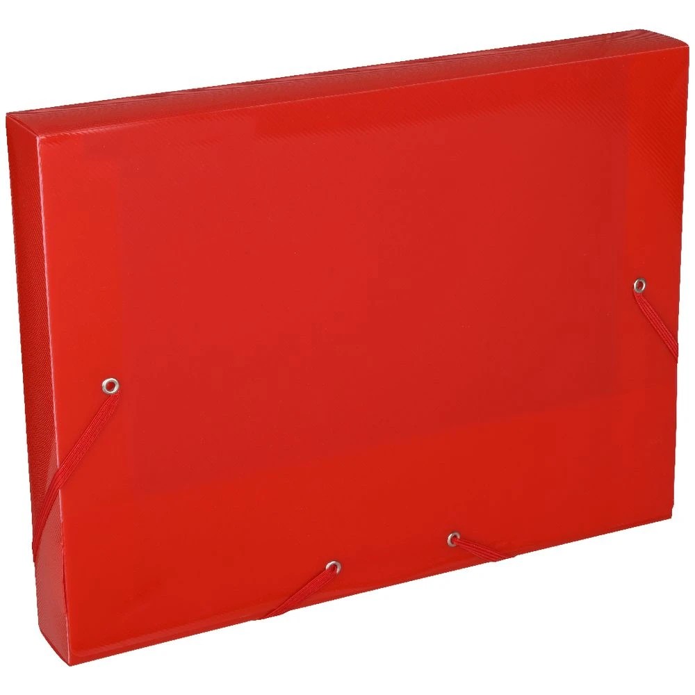 2 J.Burrows A4 Document Box Elastic Closure Red, 2 of 3