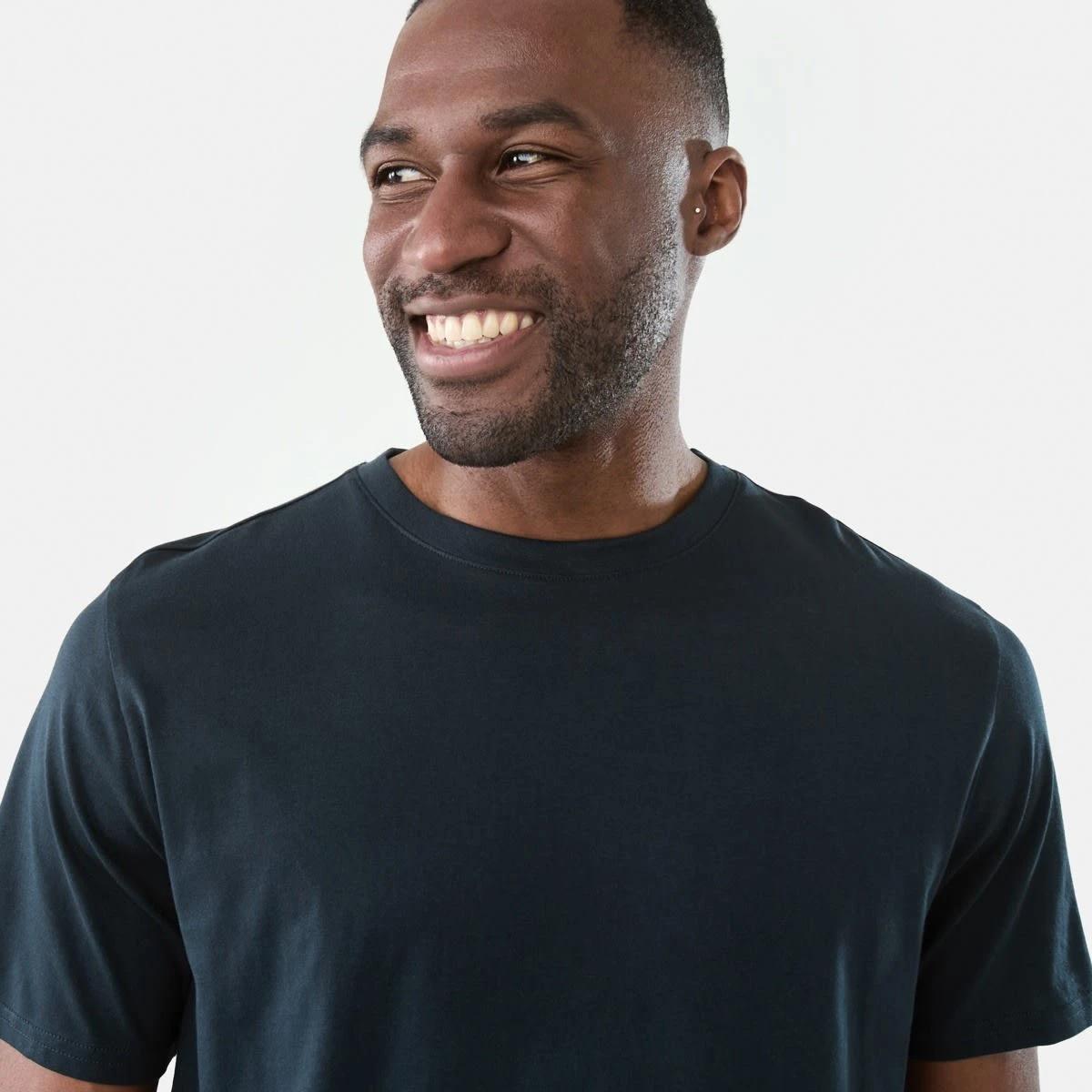 4 Australian Grown Cotton Crew Neck T-shirt Blu Night, 4 of 5