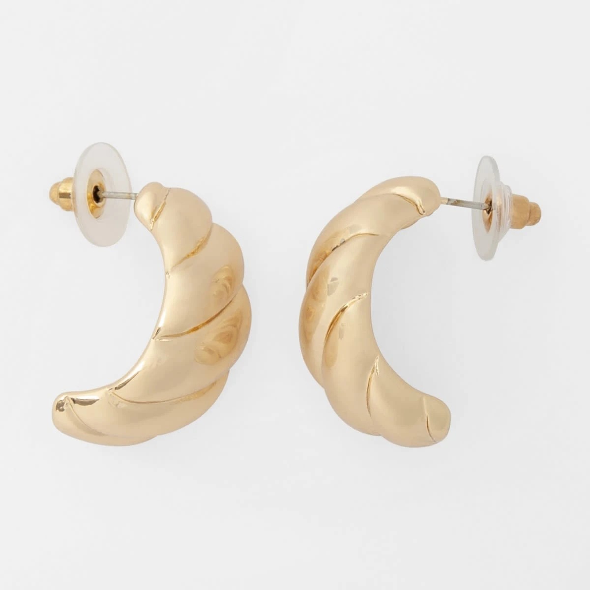 1 Croissant Teardrop Earrings - Gold Tone, 1 of 4