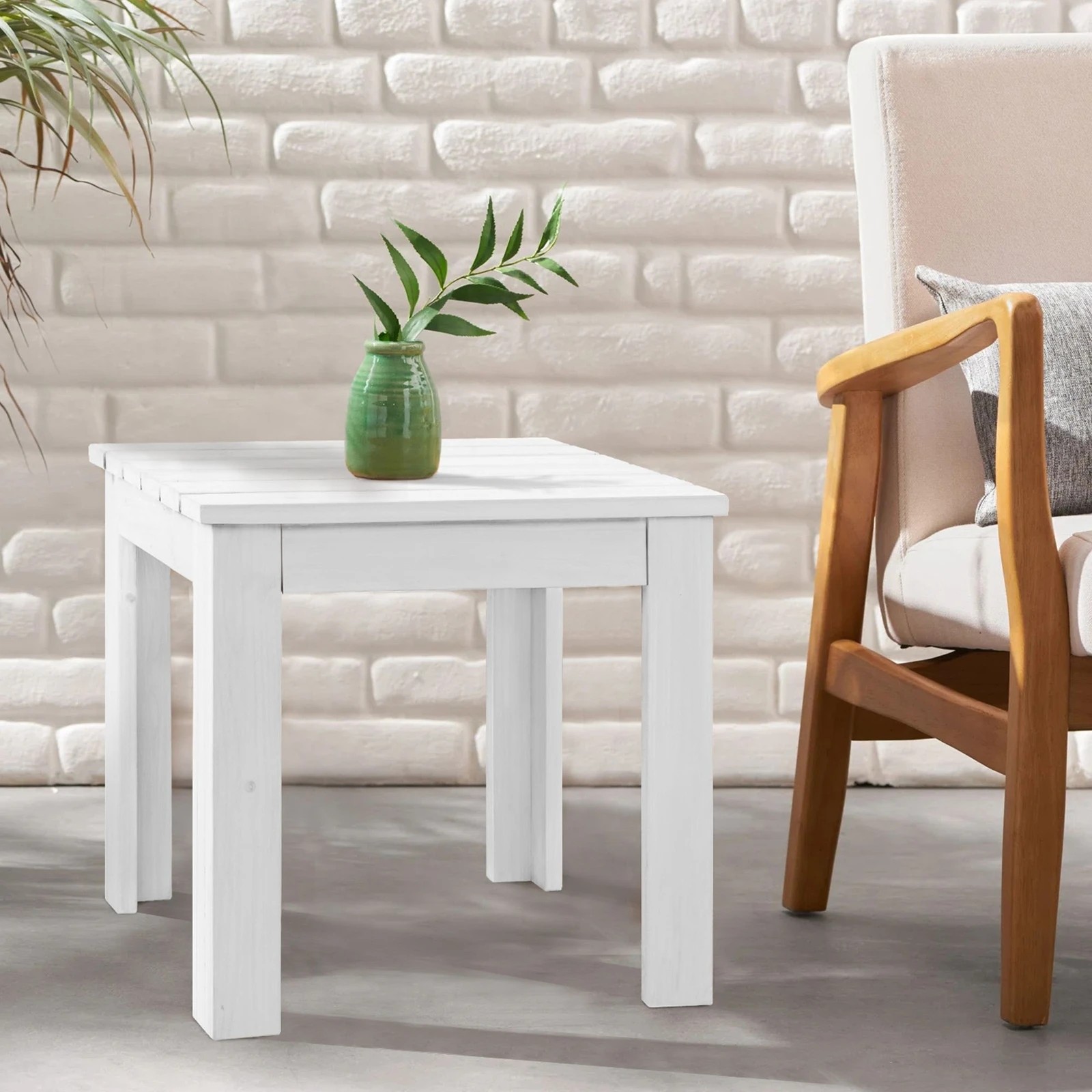 9 Alfordson Adirondack Chairs Table 3PCS Set Wooden Outdoor Furniture Beach - White, 9 of 9