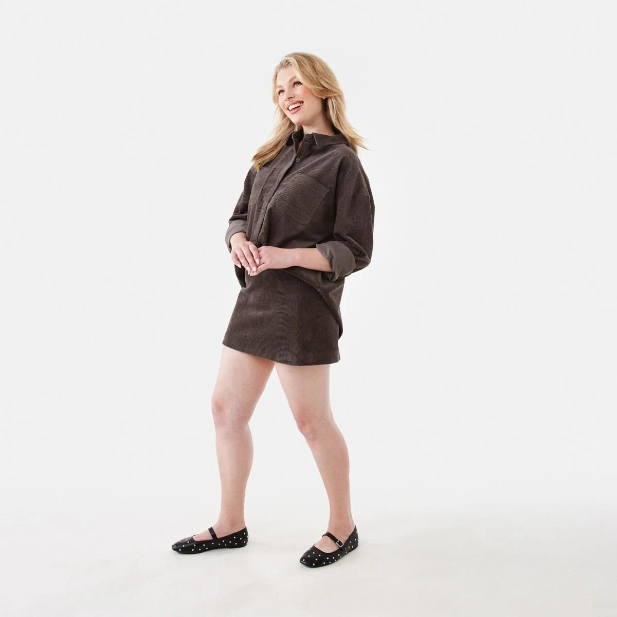 3 Long Sleeve Corduroy Shirt Espresso, 3 of 7
