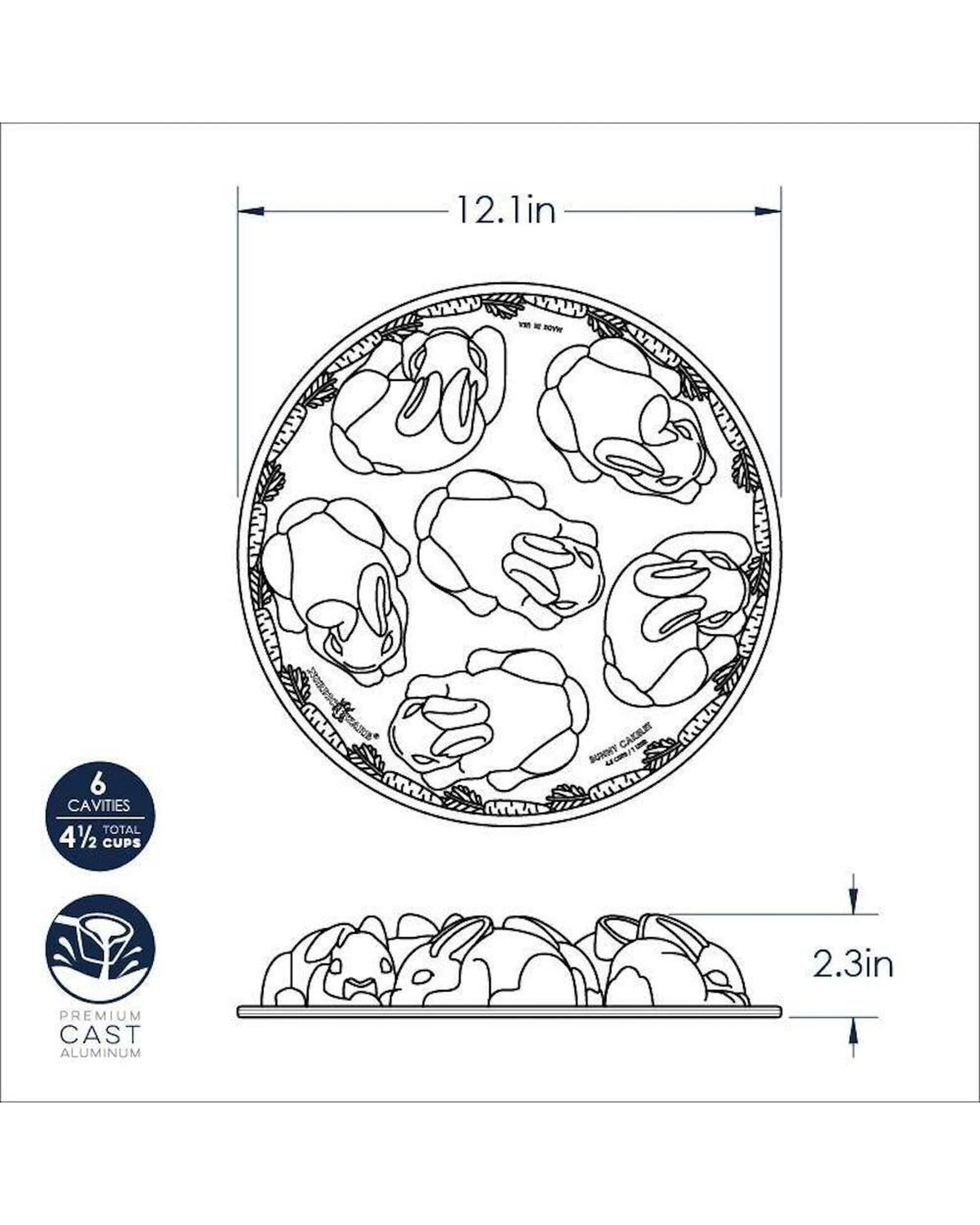 5 Nordic Ware Toffee Baby Bunny Cake Pan 31 x 31 x 6cm, 5 of 9