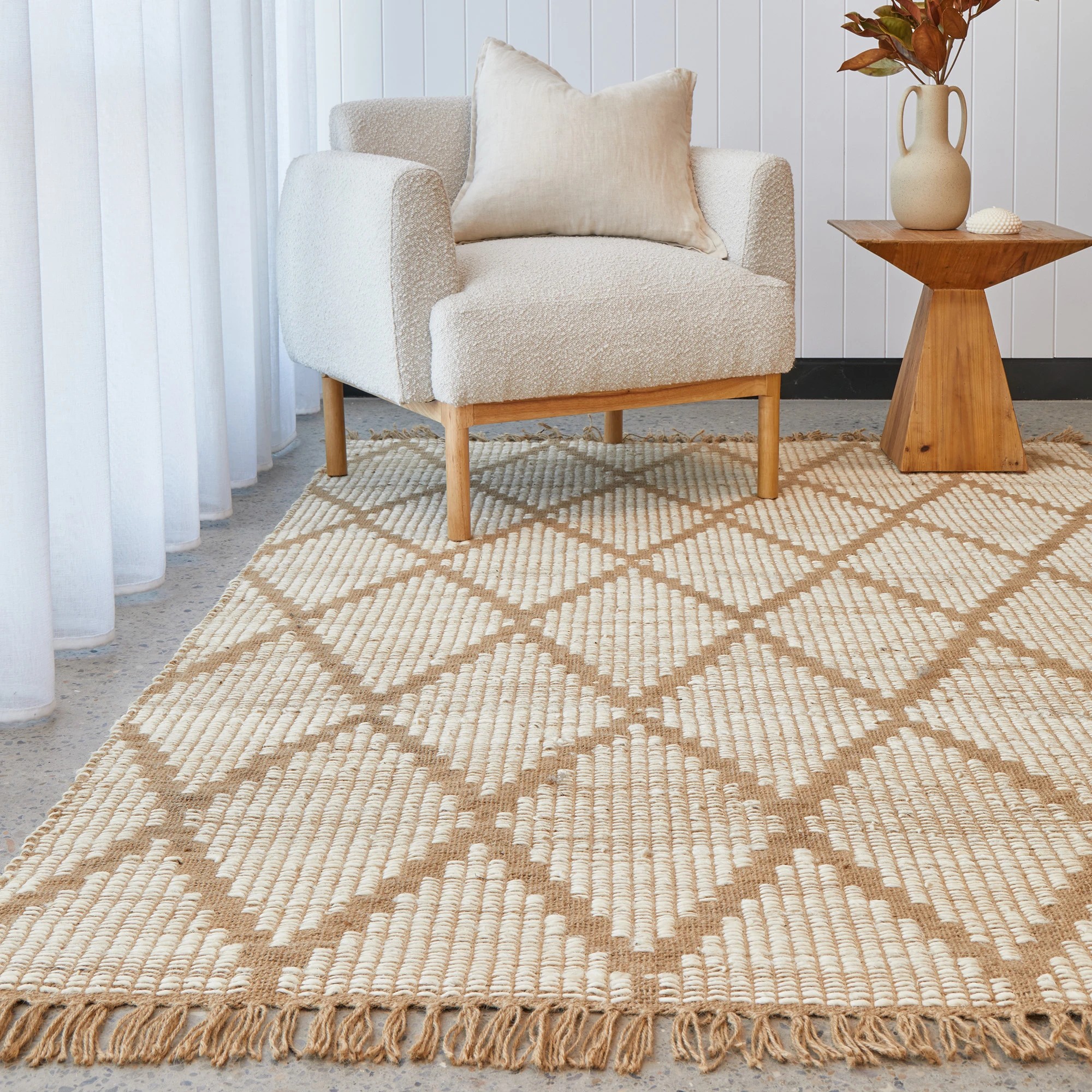 1 Common Ground Rugs Lombok 380x280 Rug - Beige, 1 of 6