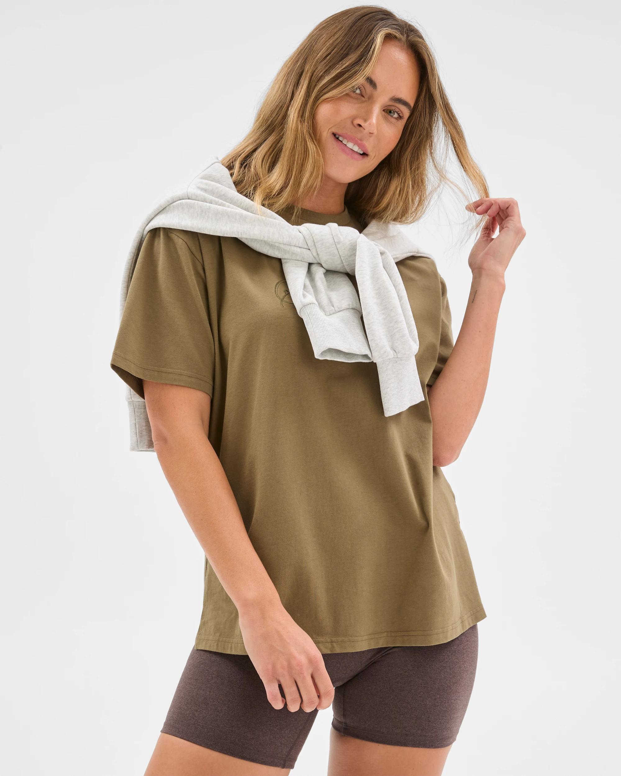 2 Target Active Australian Cotton Blend Oversized Graphic T-Shirt SOFT OLIVE, 2 of 6