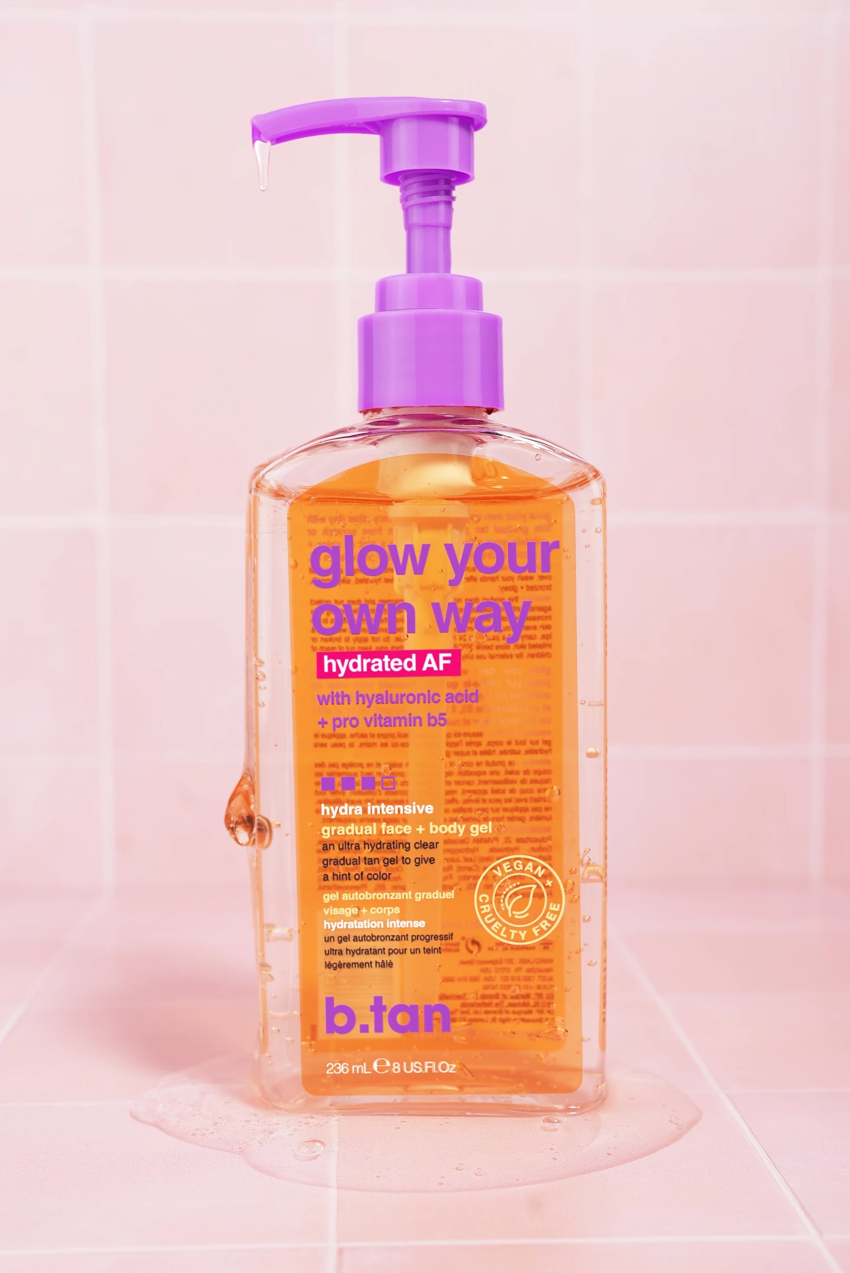 5 b.tan Glow Your Own Way Hydrated AF Tan Gel 236ml - Hyaluronic Acid and Pro Vitamin B5, 5 of 5