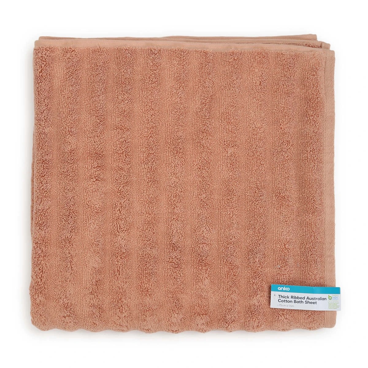 5 Thick Ribbed Australian Cotton Bath Sheet - Sunset, 5 of 5