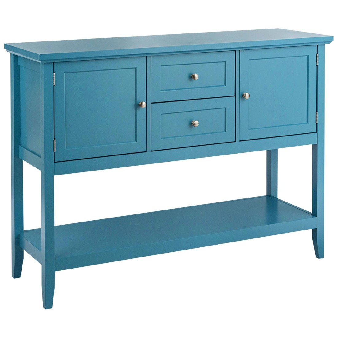 1 Costway Wood Console Table Sideboard Blue, 1 of 5