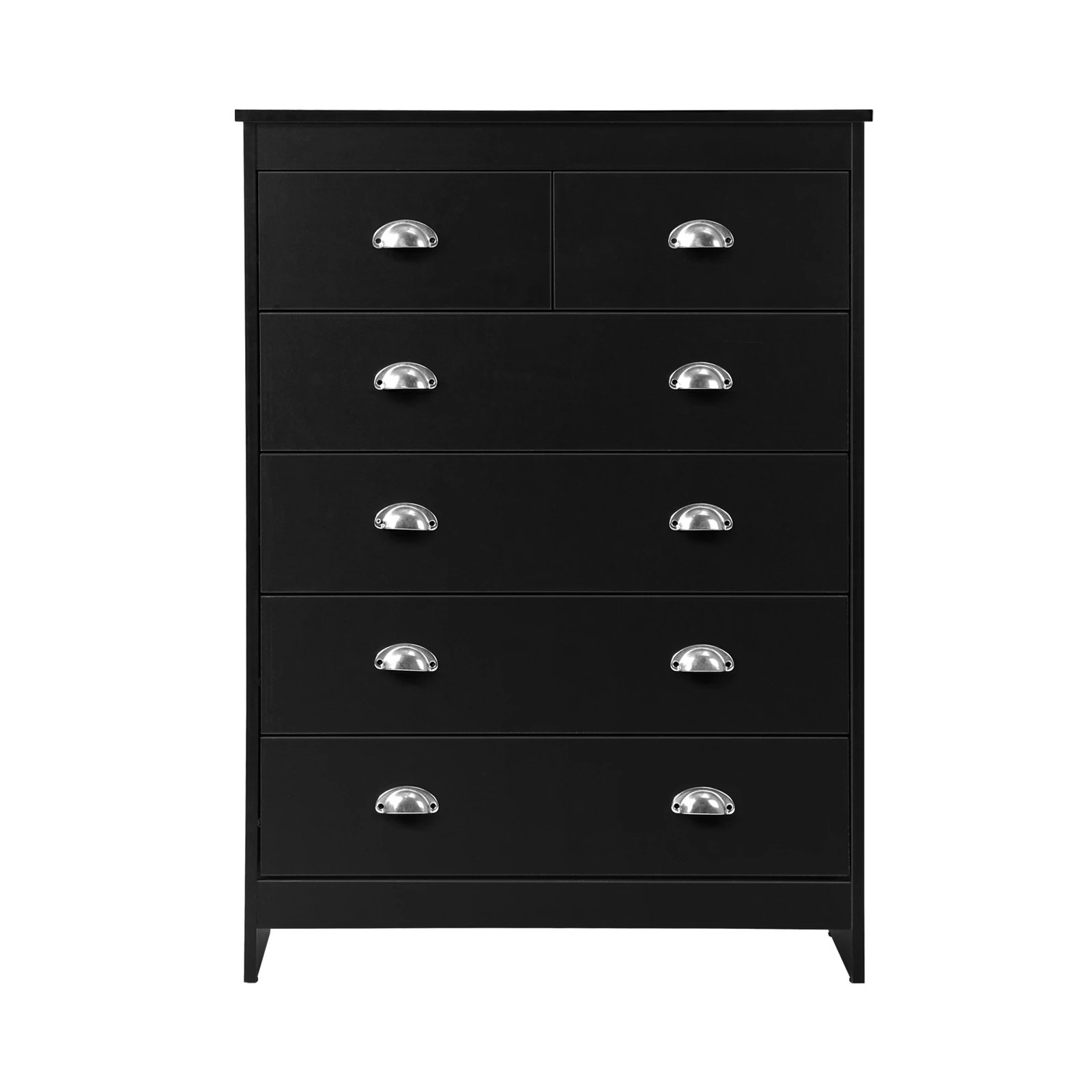 5 Oikiture 6 Chest of Drawers Tallboy Dresser Table Storage Cabinet - Black, 5 of 9