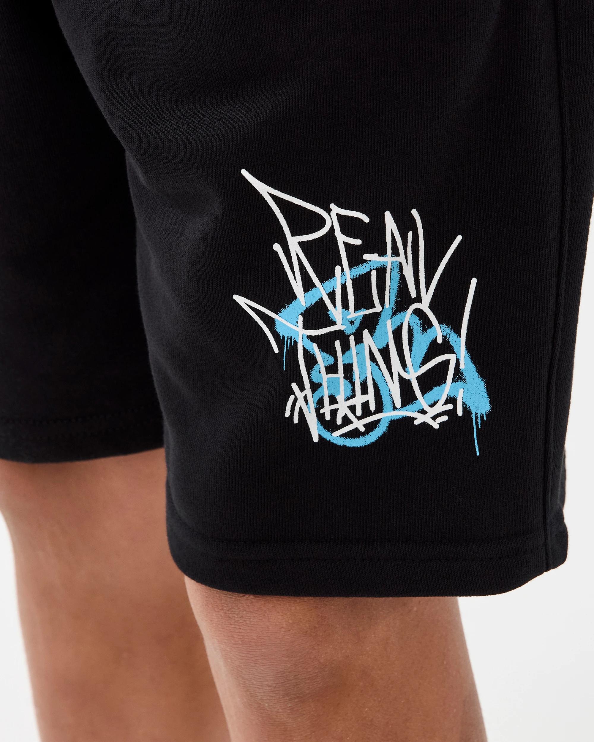 5 Print Knit Shorts Blk Slogan, 5 of 7