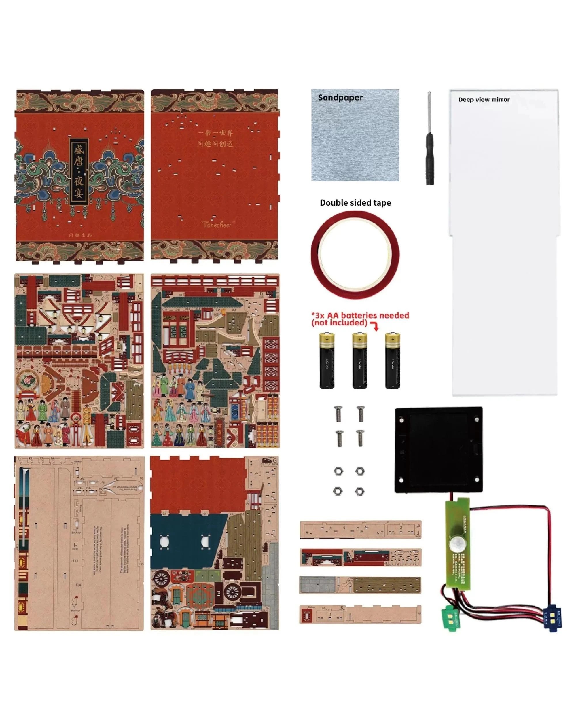 9 Tonecheer 3D Wooden Puzzle DIY Book Nook Kit - The Banquet of Tang Dynasty, 9 of 9