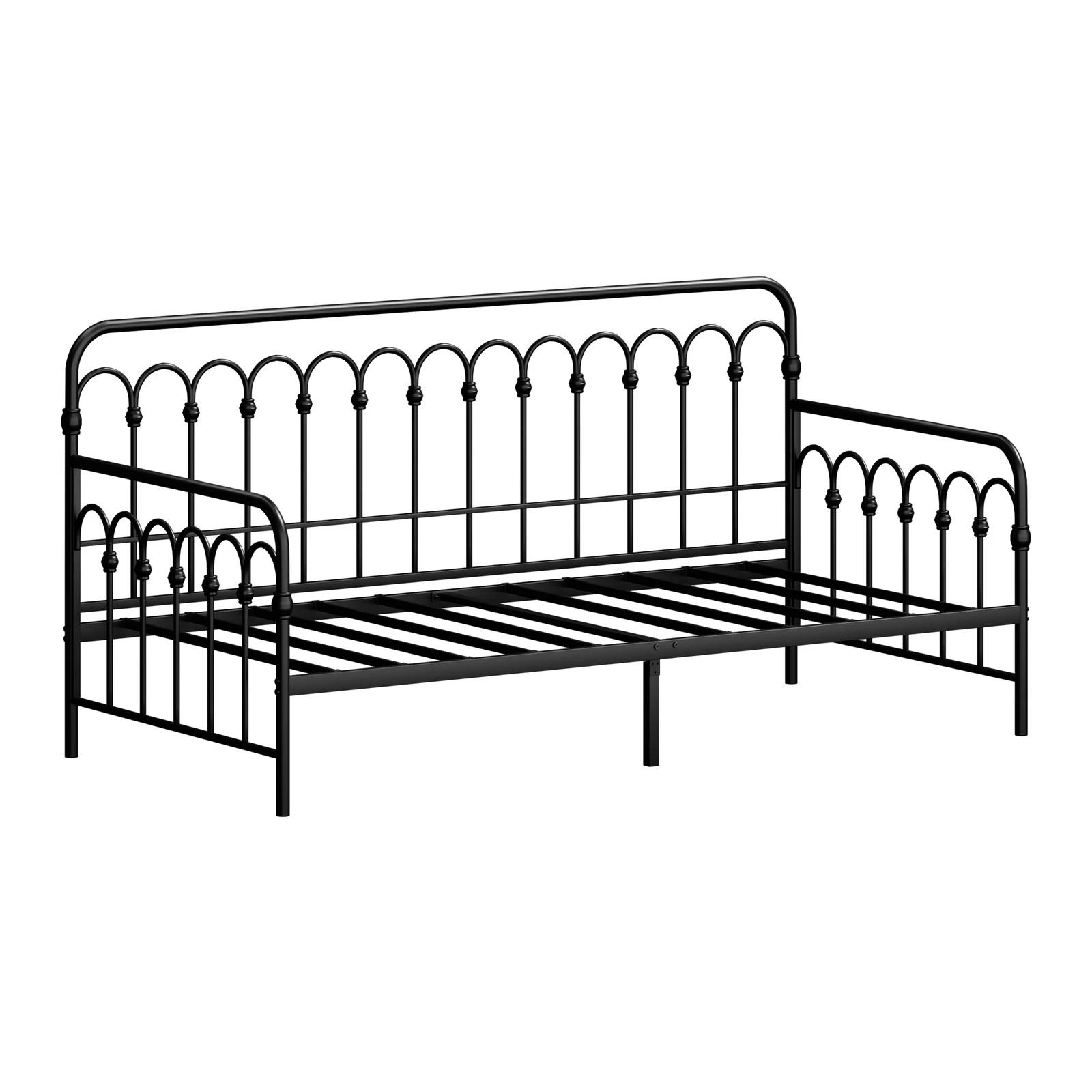 5 Oikiture Metal Daybed Frame Single Size Sofa Bed Steel Slat Support
 - Black, 5 of 9