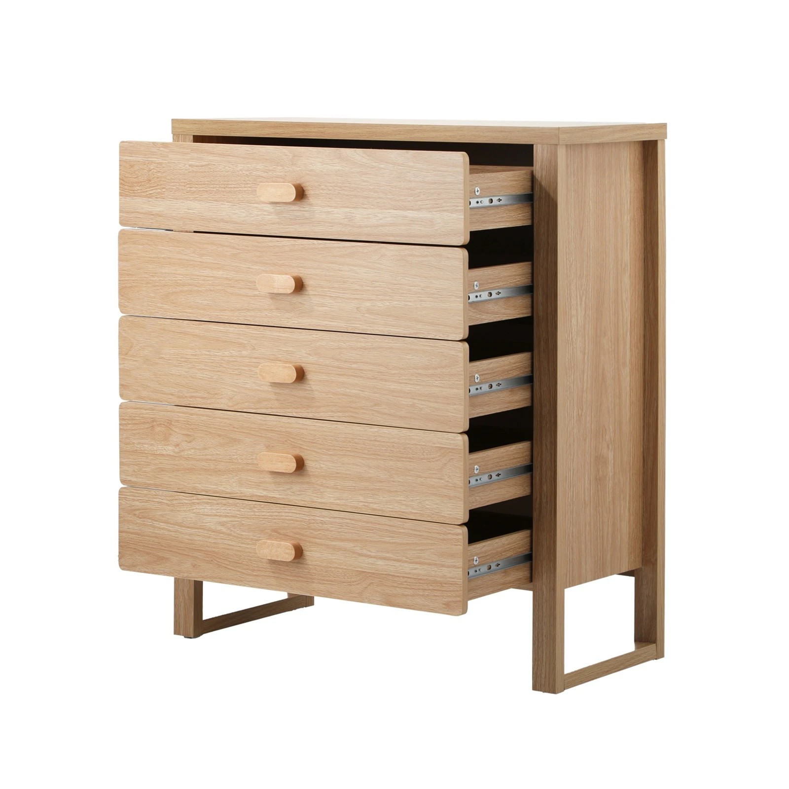 7 Oikiture 5 Chest of Drawers Dresser Tallboy Storage Desk Bedroom - Natural, 7 of 8