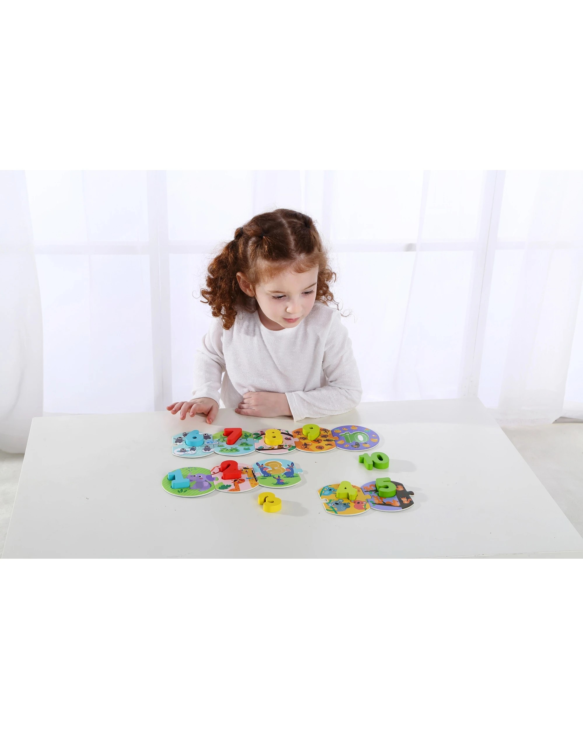 4 Tooky Toy Number Wooden Learning Number Animal Kids Play Puzzle In Carry Box - Multi, 4 of 6