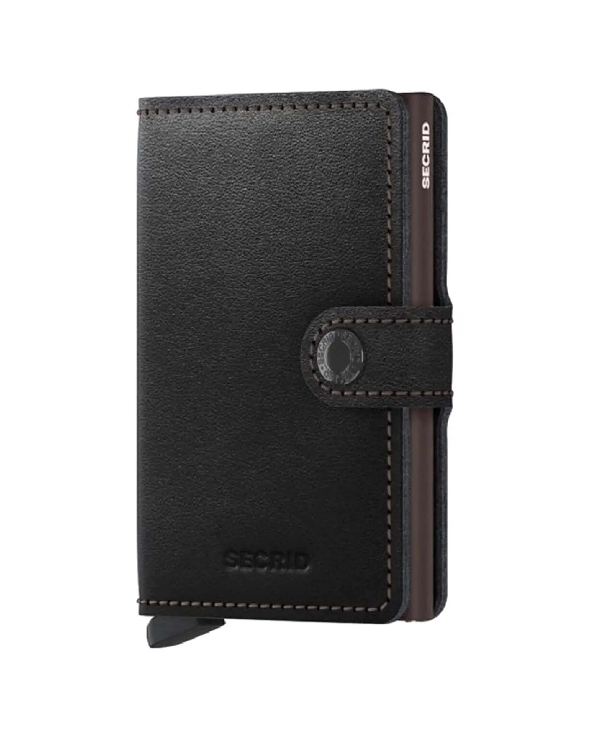 1 Secrid Miniwallet Compact RFID Wallet Aluminium Leather Card Protector - Brown, 1 of 5