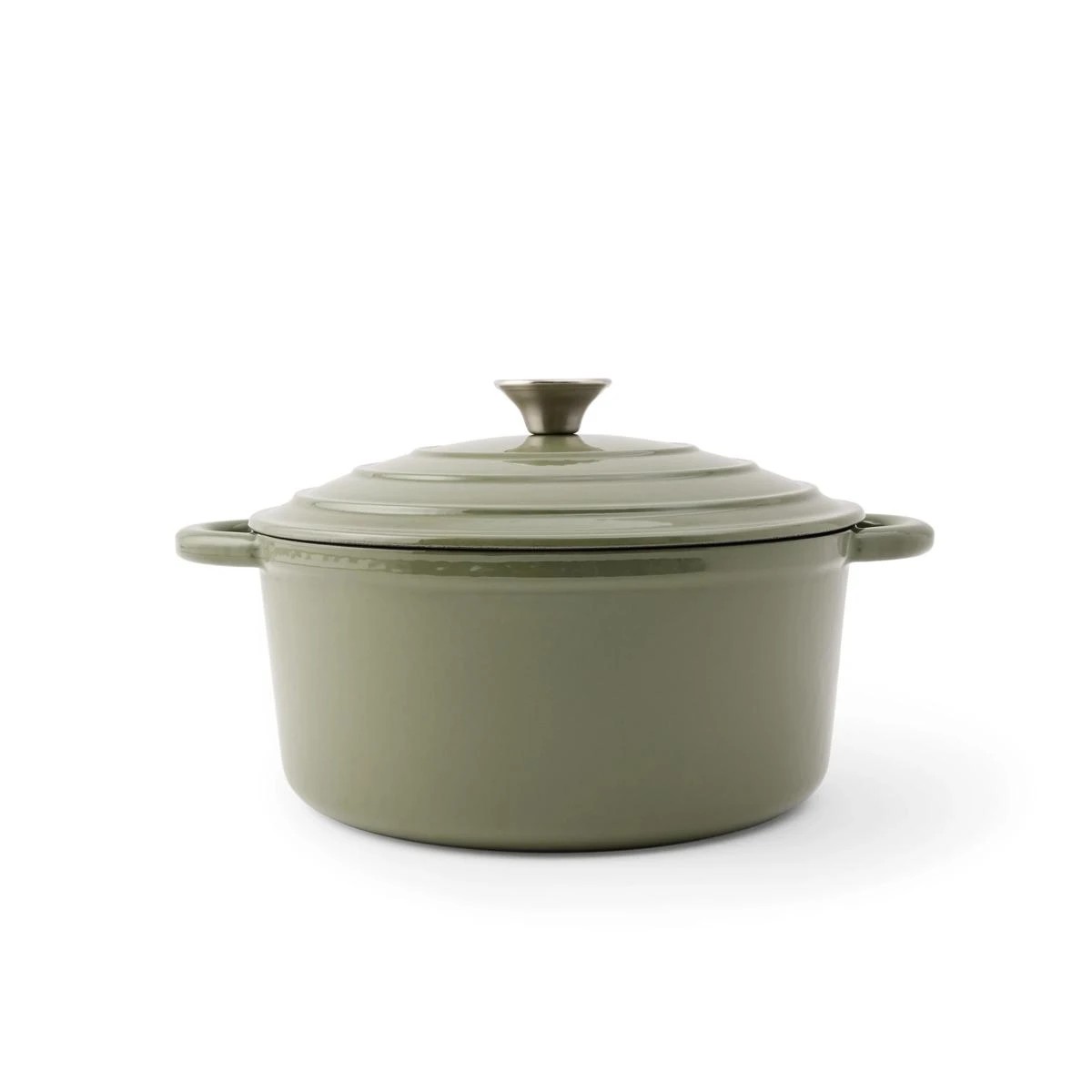 1 5L Cast Iron Casserole - Green, 1 of 8