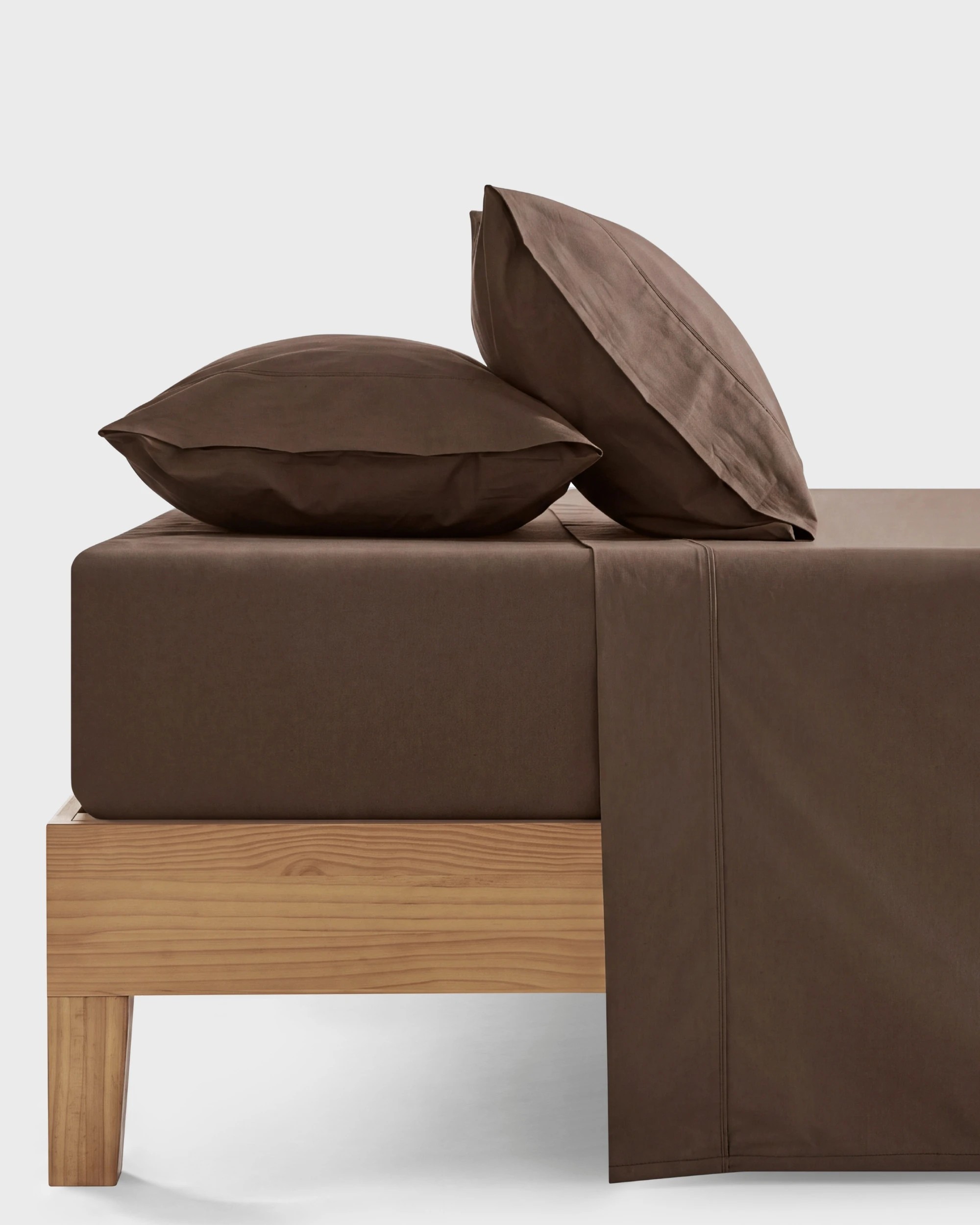 1 Dreamaker 300TC Cotton Percale Sheet Set - King Bed - Chocolate, 1 of 6