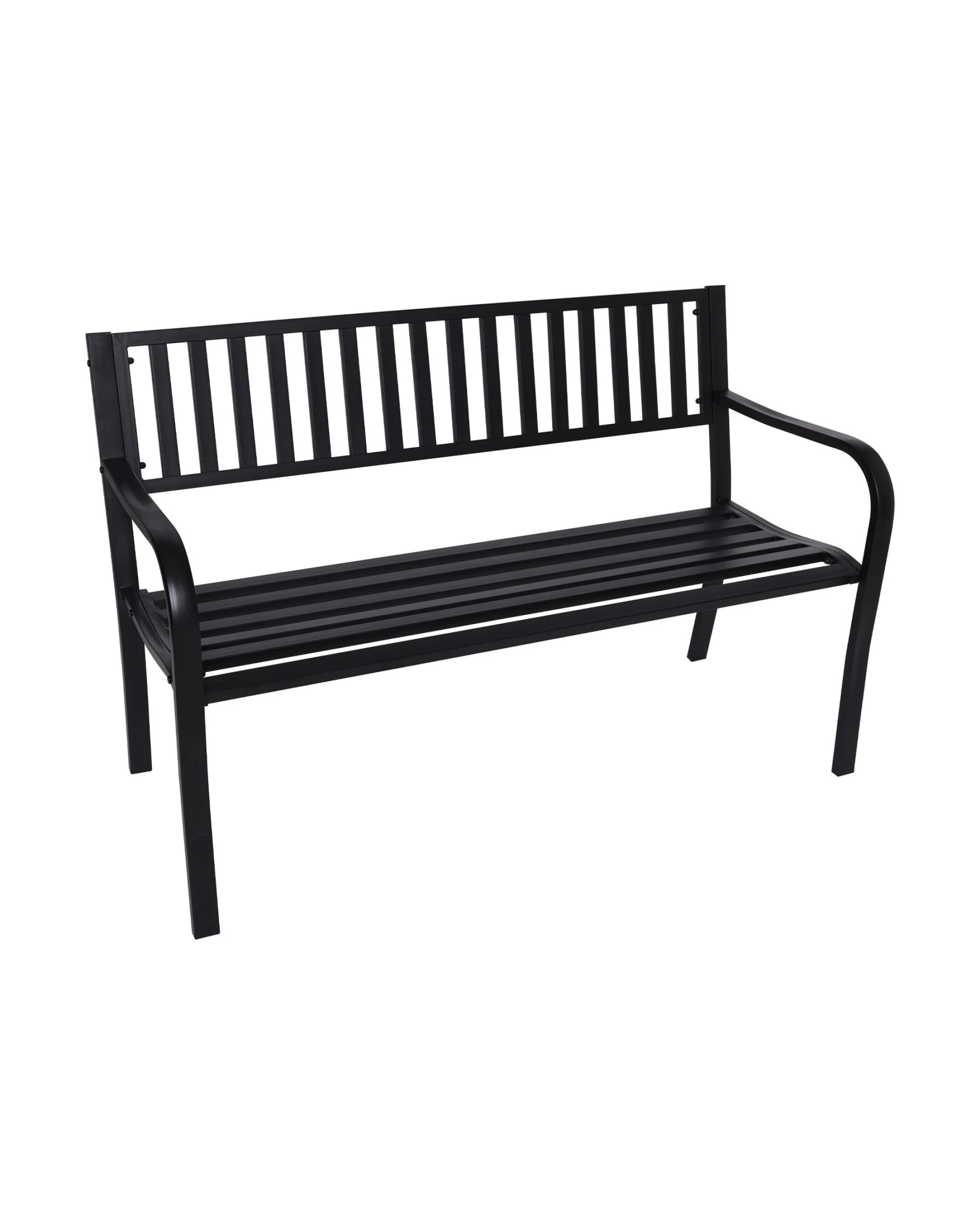 1 Wallaroo Steel Outdoor 2 to 3 Seater Garden Bench Rust Resistant Cast Iron 300kg Capacity - Black, 1 of 10