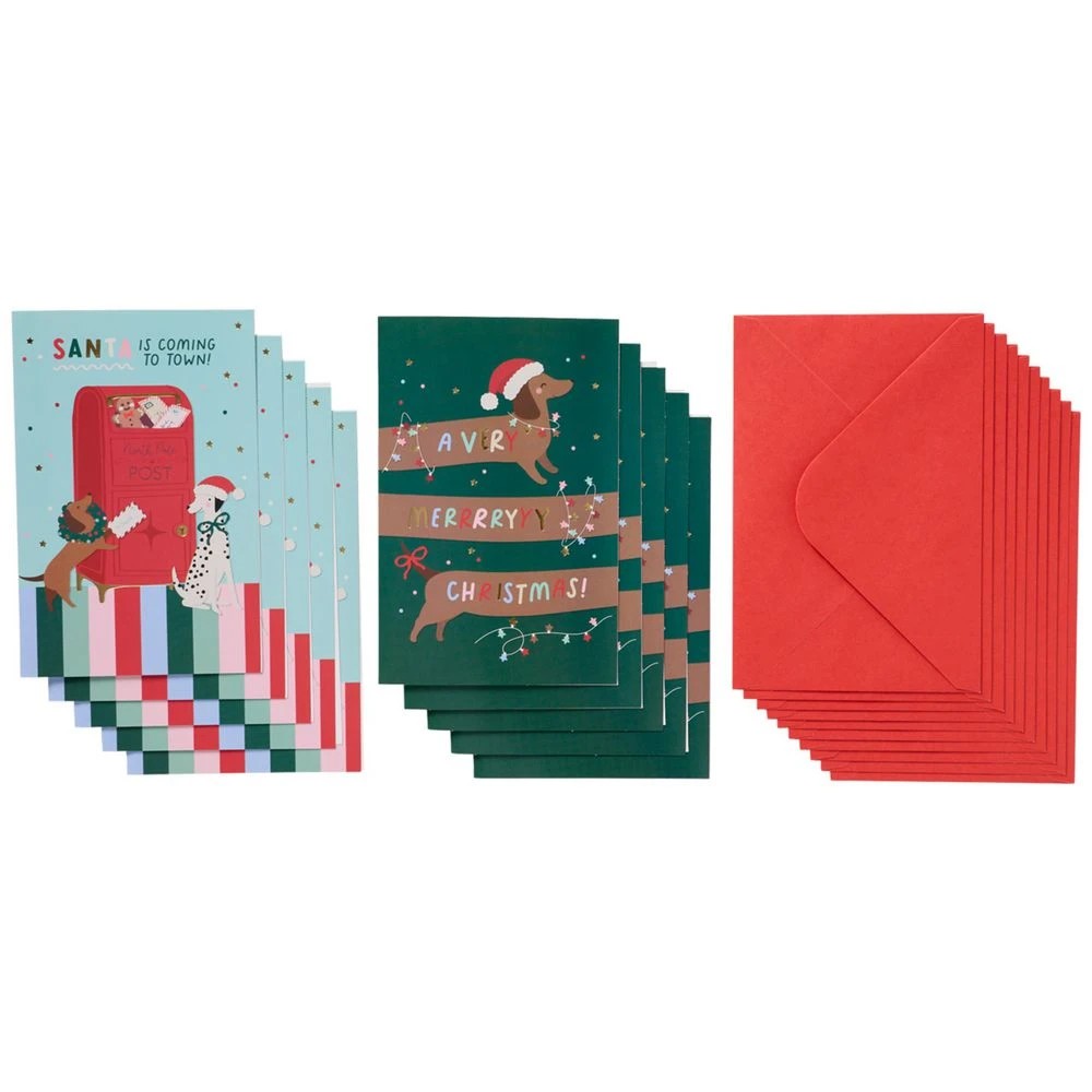 2 Officeworks Christmas Cards 10 Pack Festive Friends 1, 2 of 2