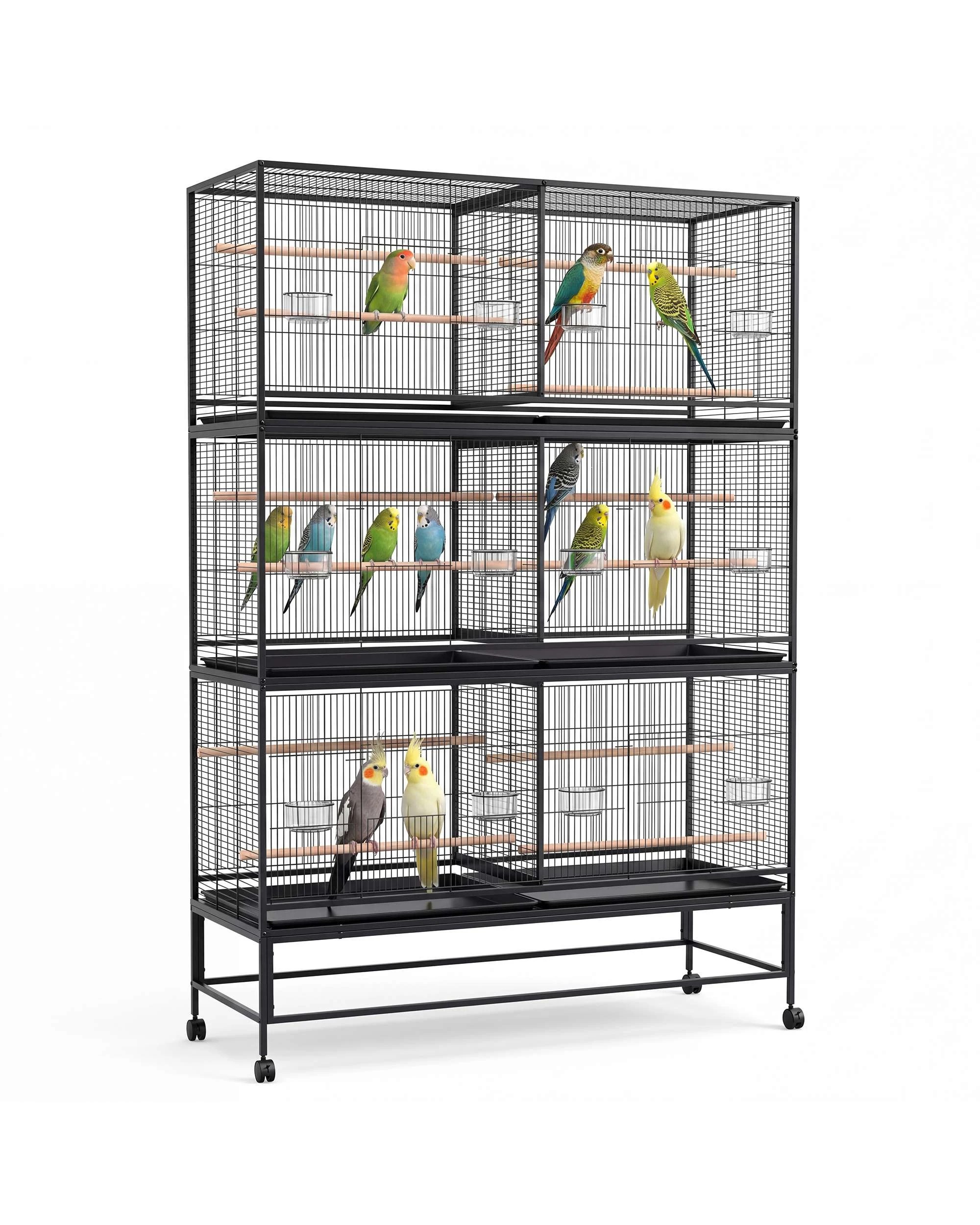 1 Advwin Large Bird Cage 3 Tier Aviary 180CM, 1 of 9