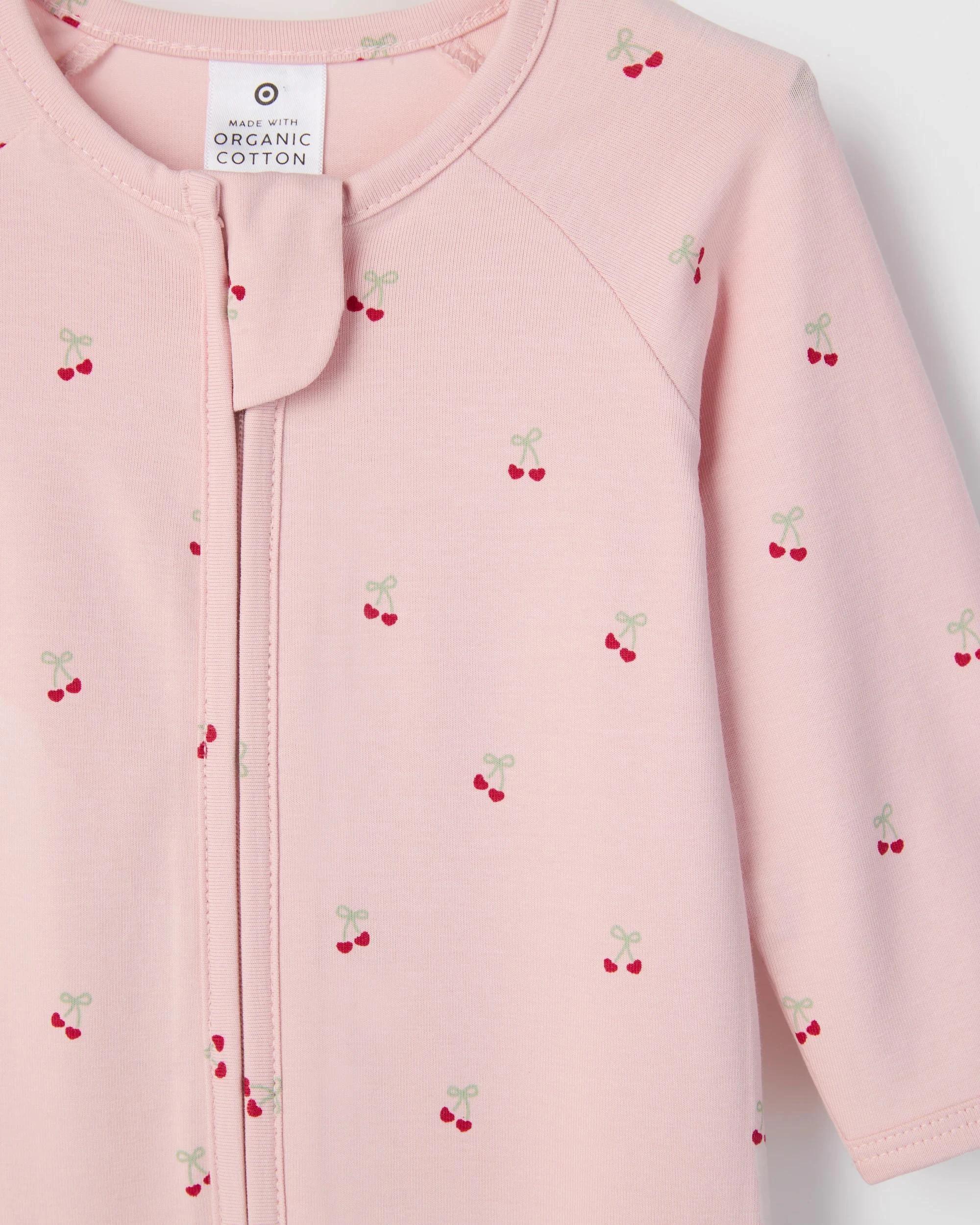 5 Target Baby Baby Organic Cotton Zip Coverall CHERRIES LOTUS, 5 of 5