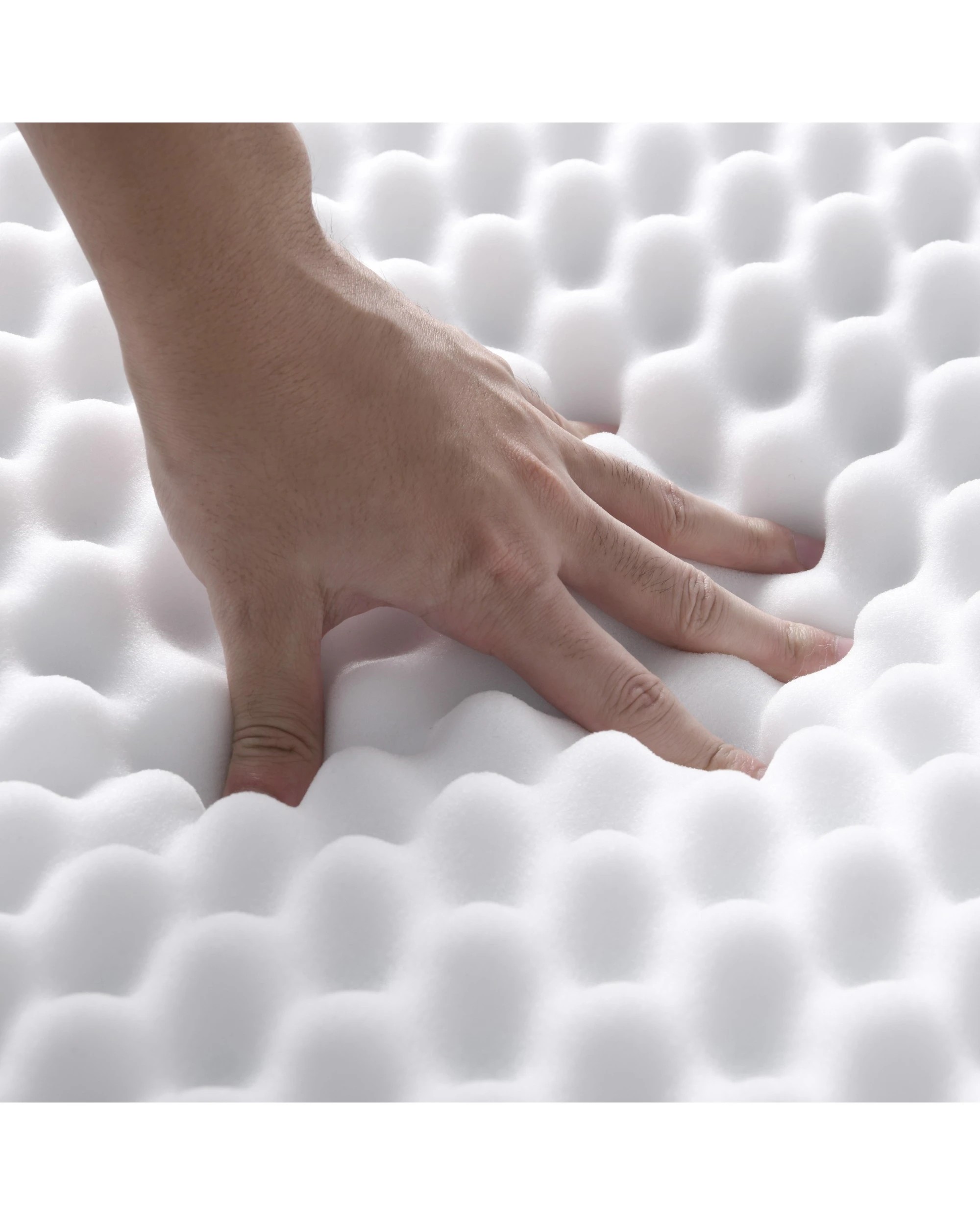 3 Dreamaker Egg Crate Convoluted Foam Underlay - Super King Bed - White, 3 of 5