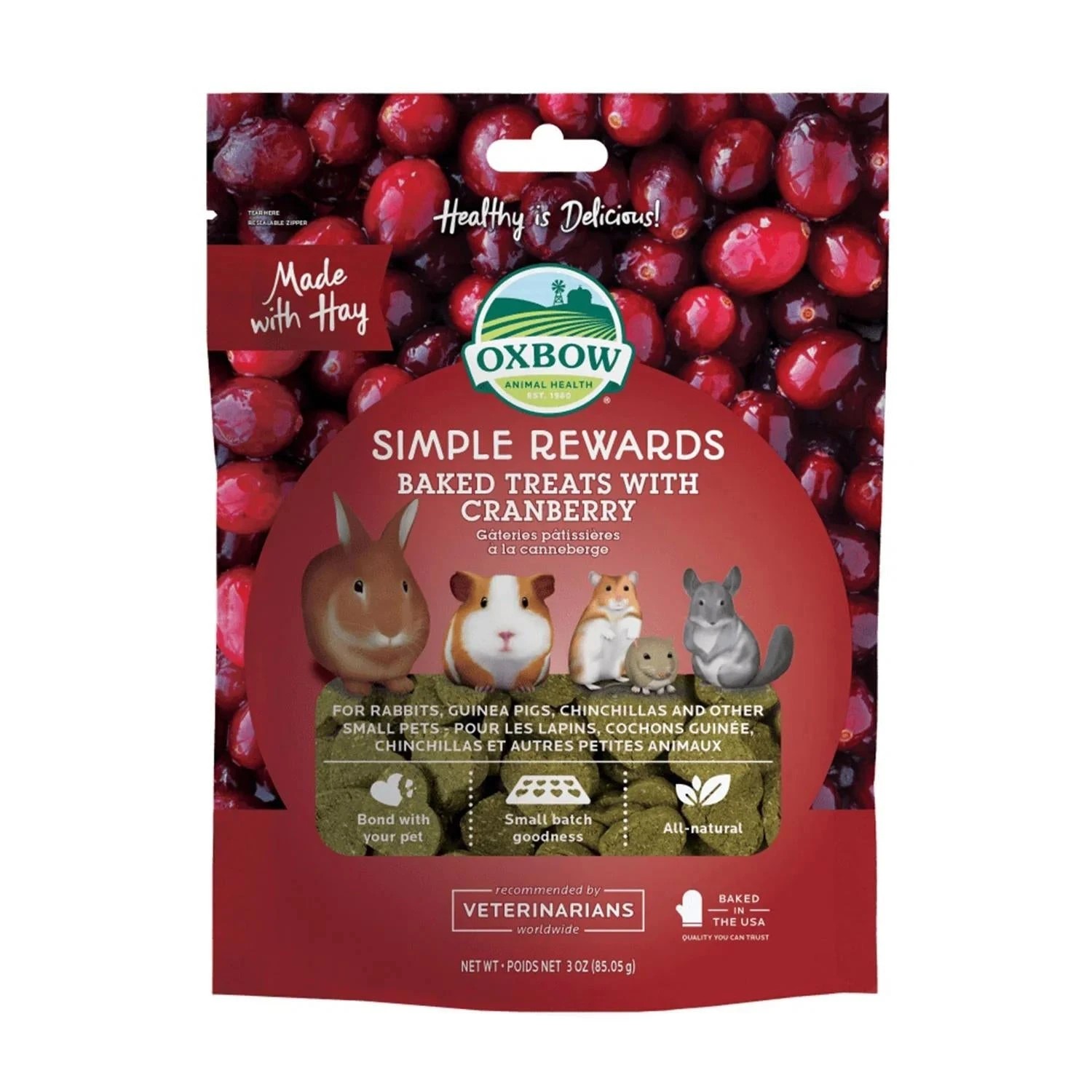 1 Oxbow Simple Rewards Cranberry Treats 85g, 1 of 2