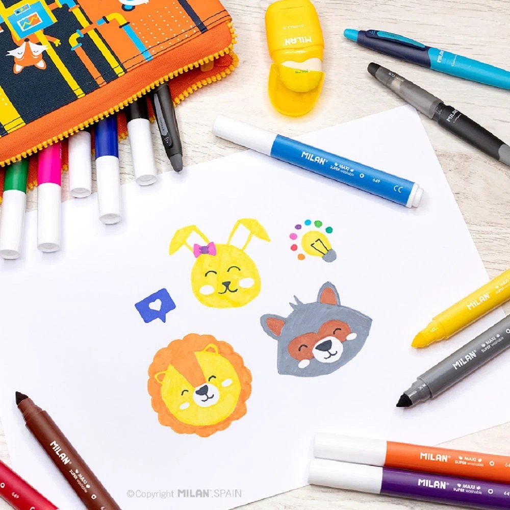 5 Milan Super Washable Maxi Fibre Pens 12 Pack, 5 of 5