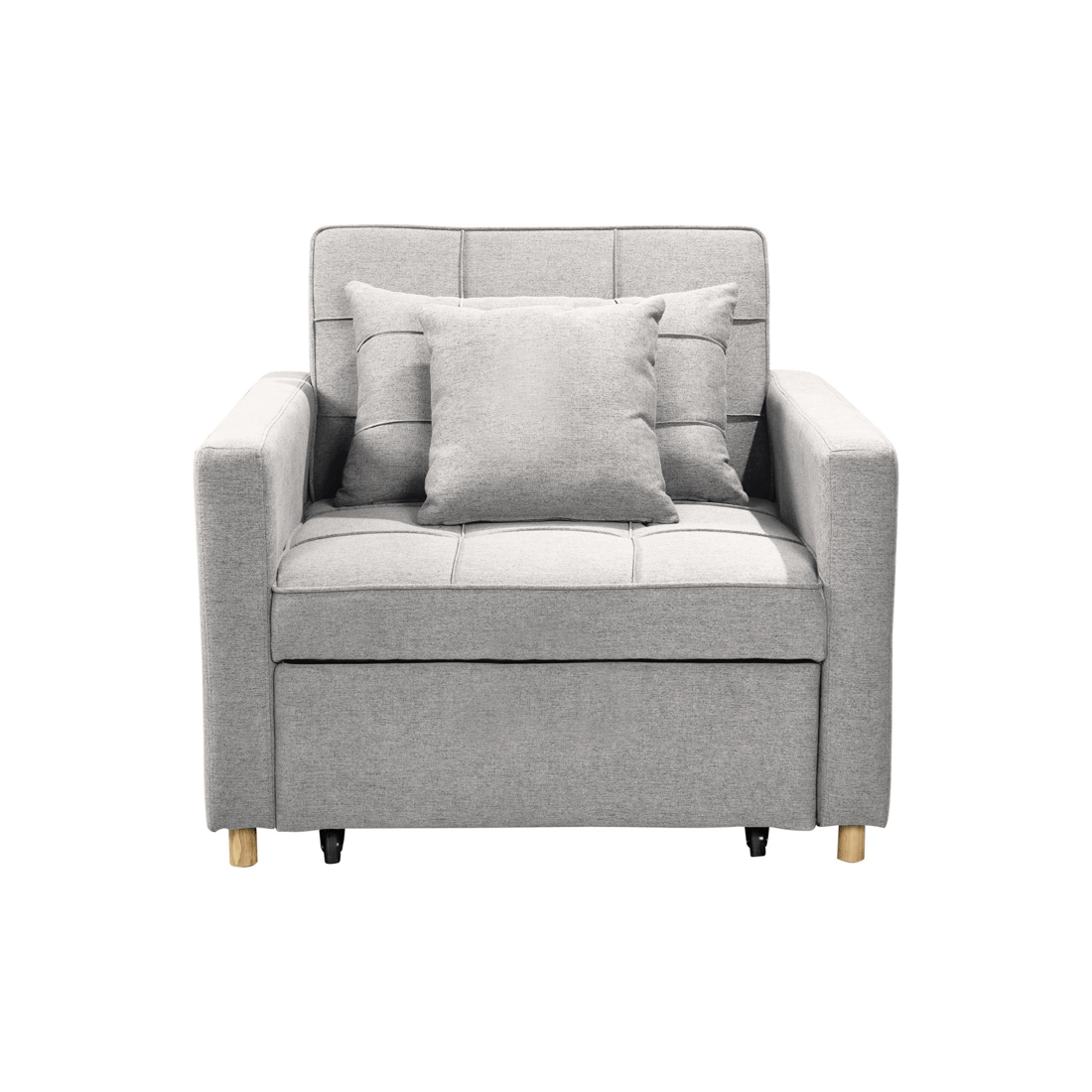 6 Suri 3-in-1 Convertible Sofa Chair Bed Lounger By Sarantino Light Grey, 6 of 10