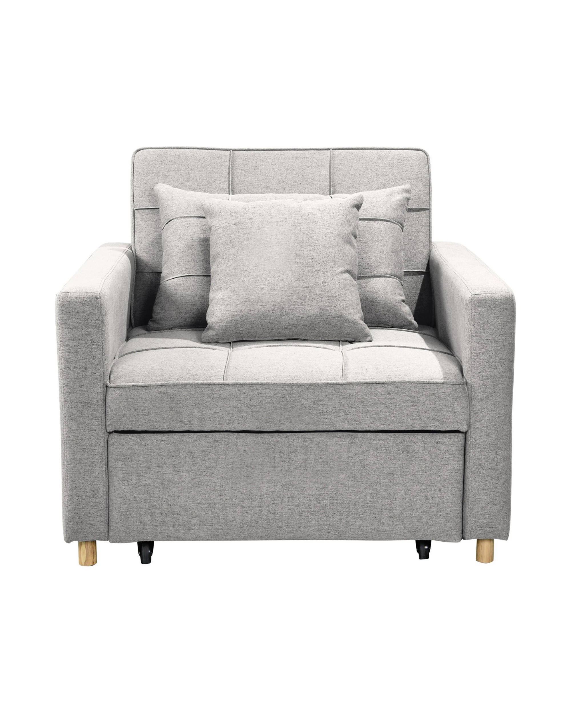 6 Suri 3-in-1 Convertible Sofa Chair Bed Lounger By Sarantino Light Grey, 6 of 10