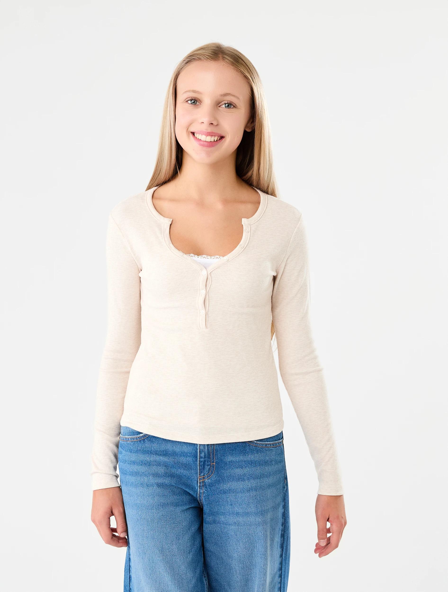 1 Long Sleeve Henley T-shirt Hony Marle, 1 of 6