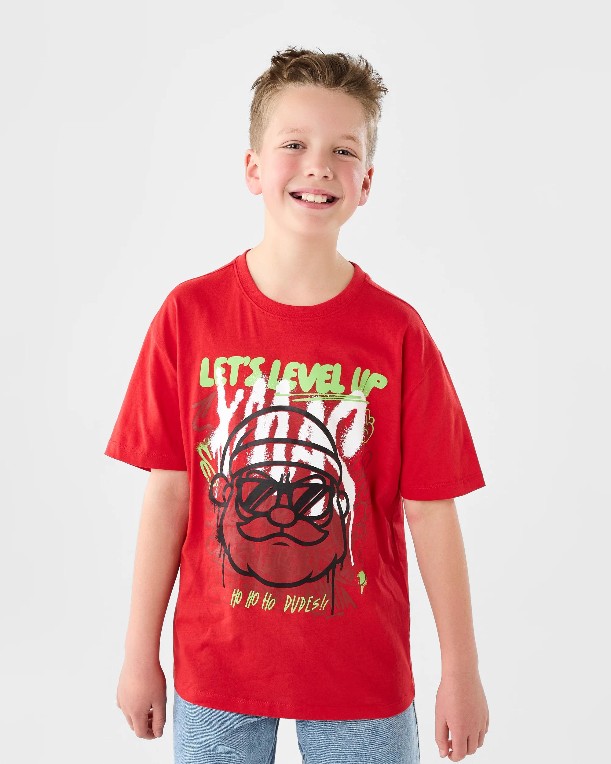 1 Christmas Short Sleeve Print T-shirt Red Xmas, 1 of 6