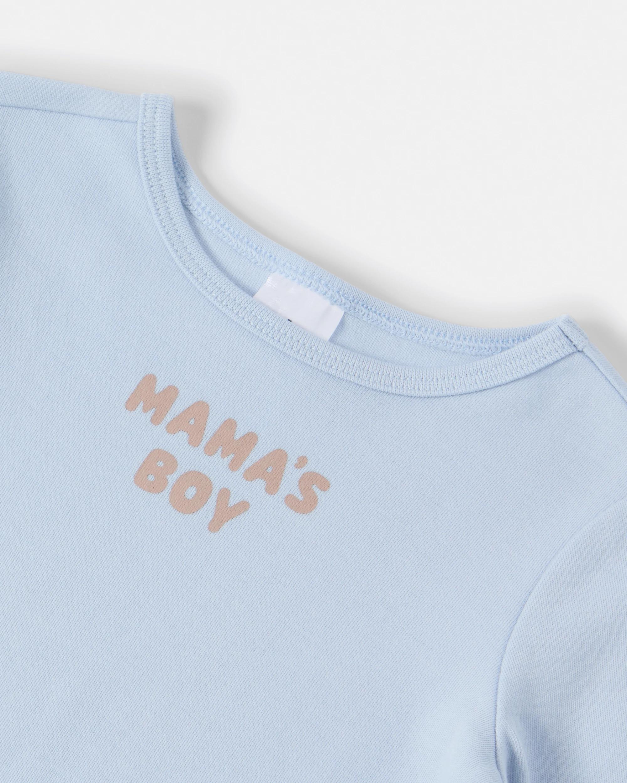 3 Cotton Long Sleeve Print Bodysuit Blu Boy, 3 of 3