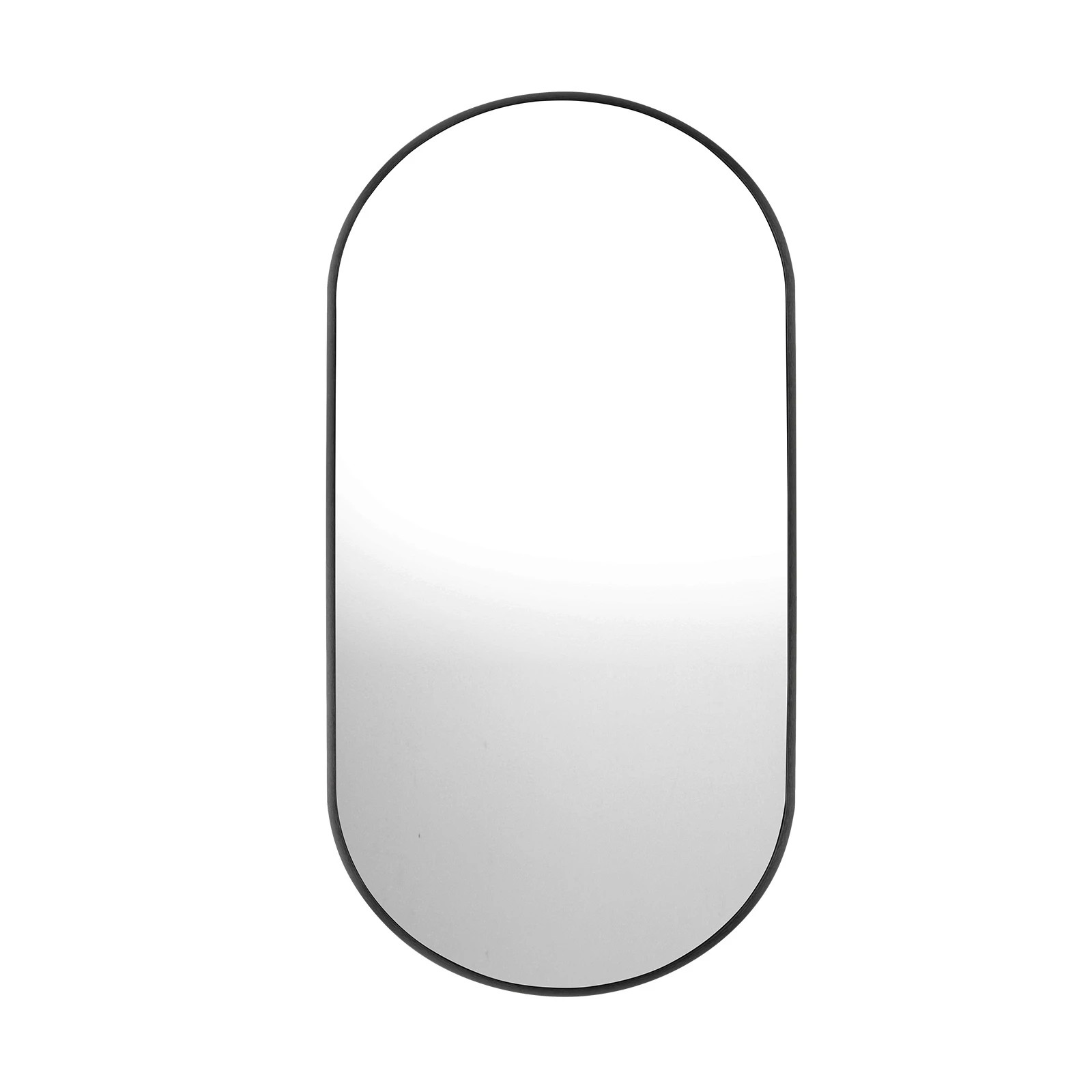 1 Oikiture Wall Mirrors Oval Makeup Mirror Bedroom Home Decor 84x50cm
 - Black, 1 of 9