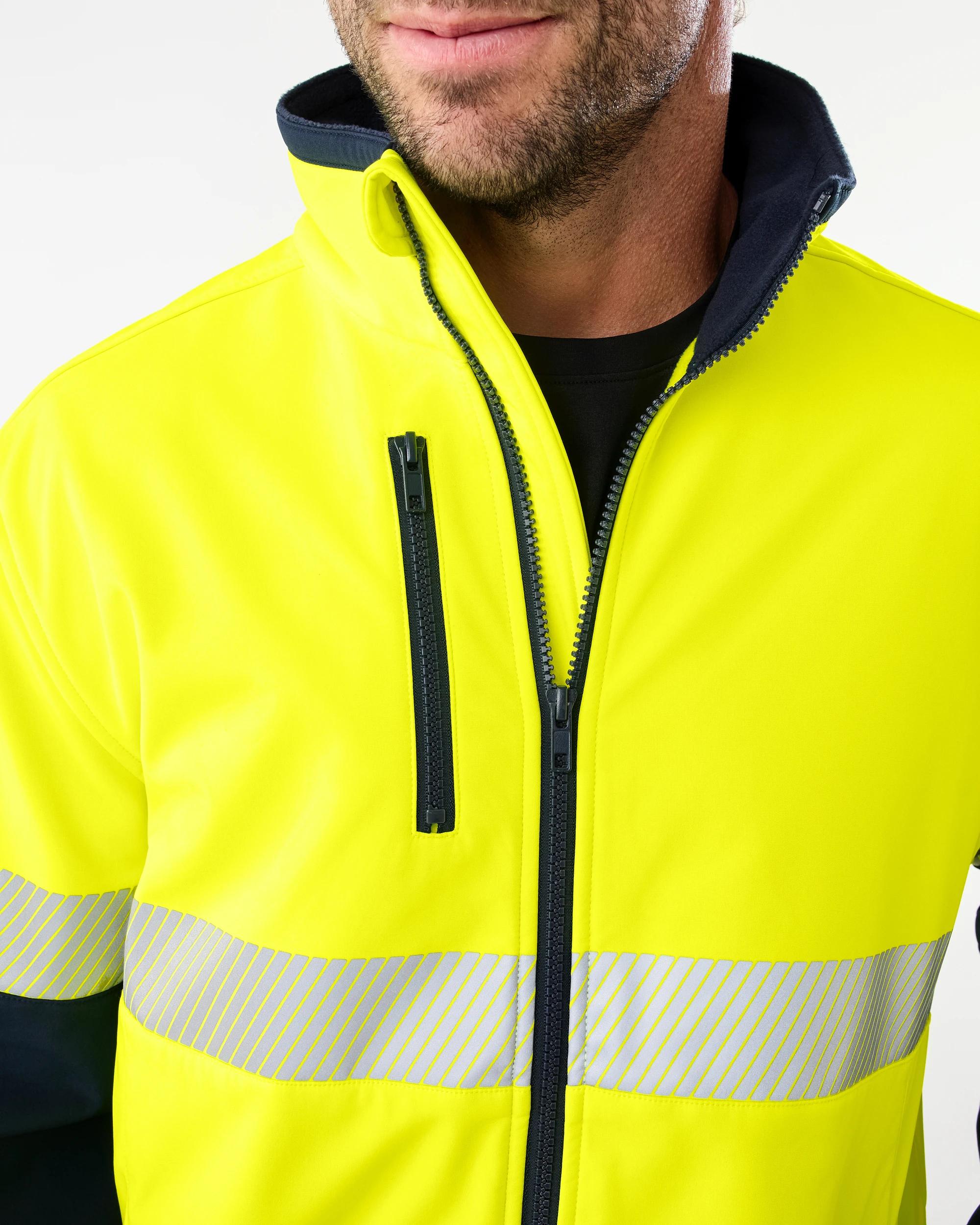 6 Workwear Hi Visibility Softshell Jacket Yellow, 6 of 8