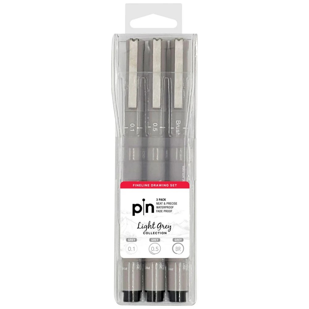 1 Uni Pin Fineliner Light Grey Collection 3 Pack, 1 of 1
