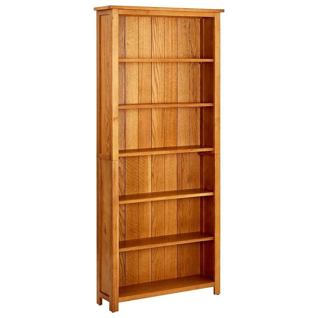 1 Vidaxl 6-tier Bookcase Solid Wood - Brown, 1 of 8