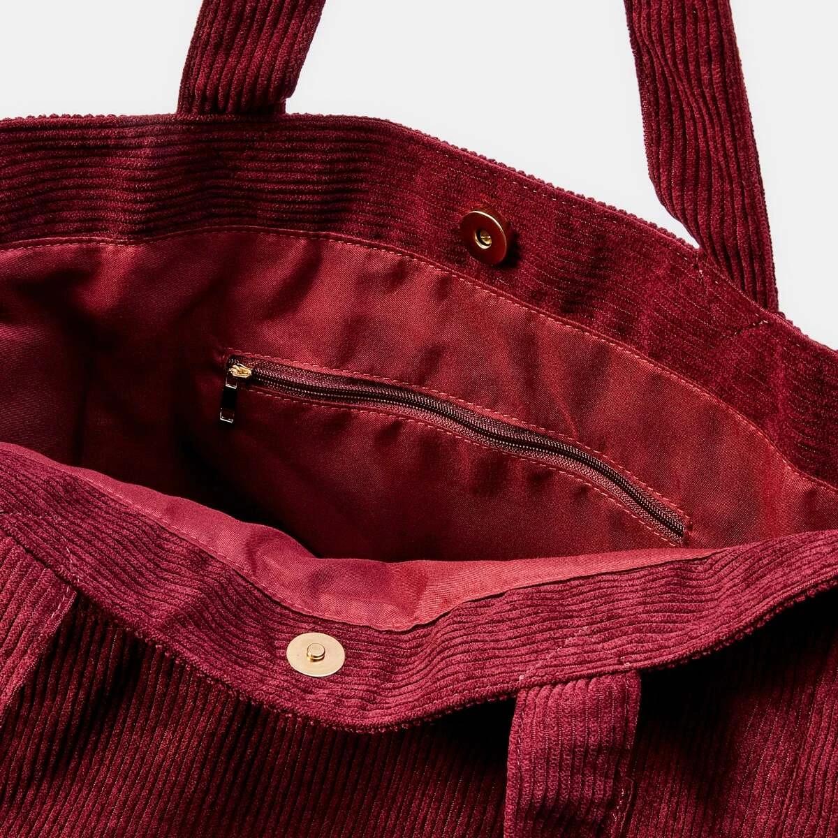 4 Corduroy Tote Bag Mulberry, 4 of 5