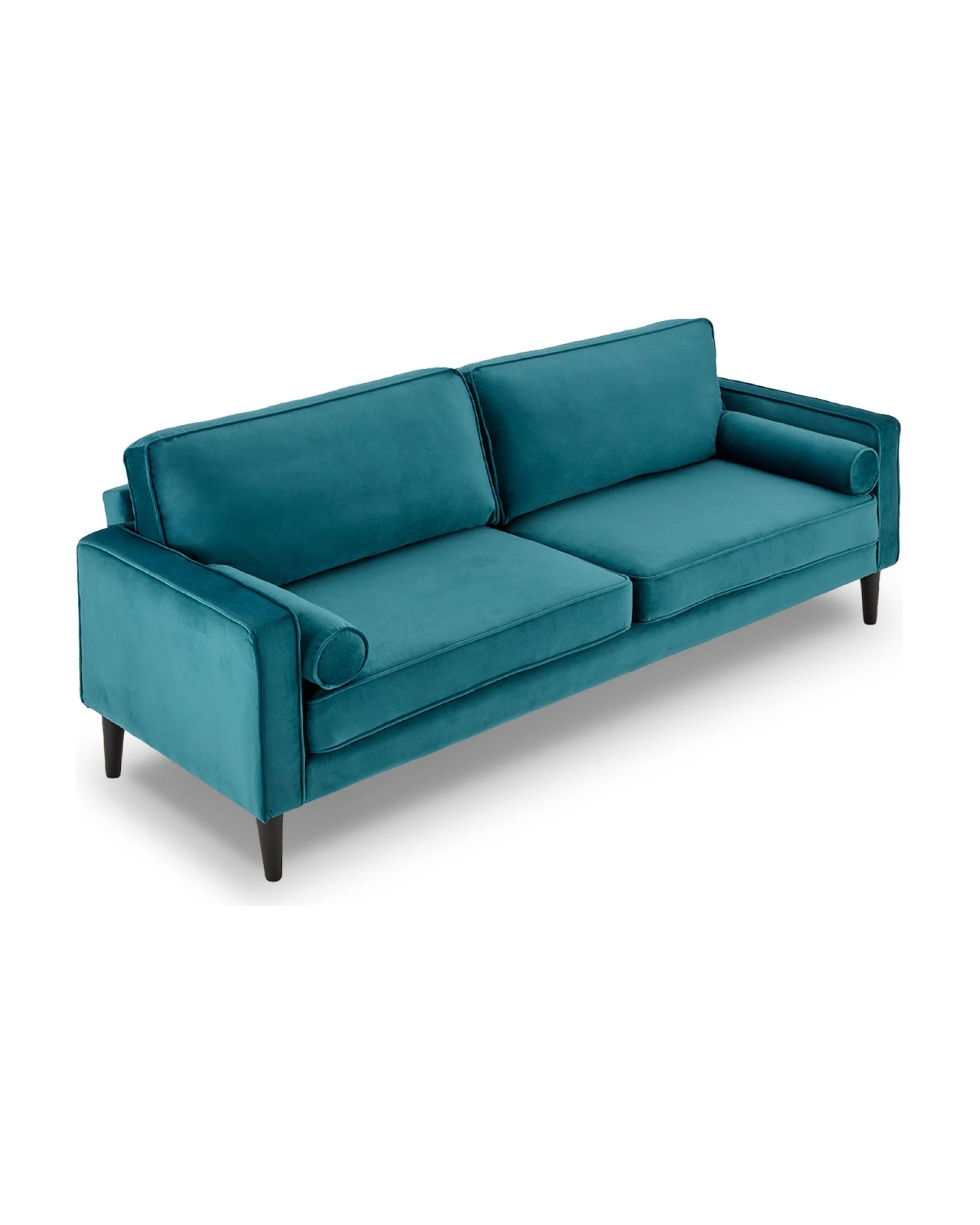 2 Sarantino Faux Velvet Sofa Bed Couch Furniture Lounge Suite Seat Blue, 2 of 10