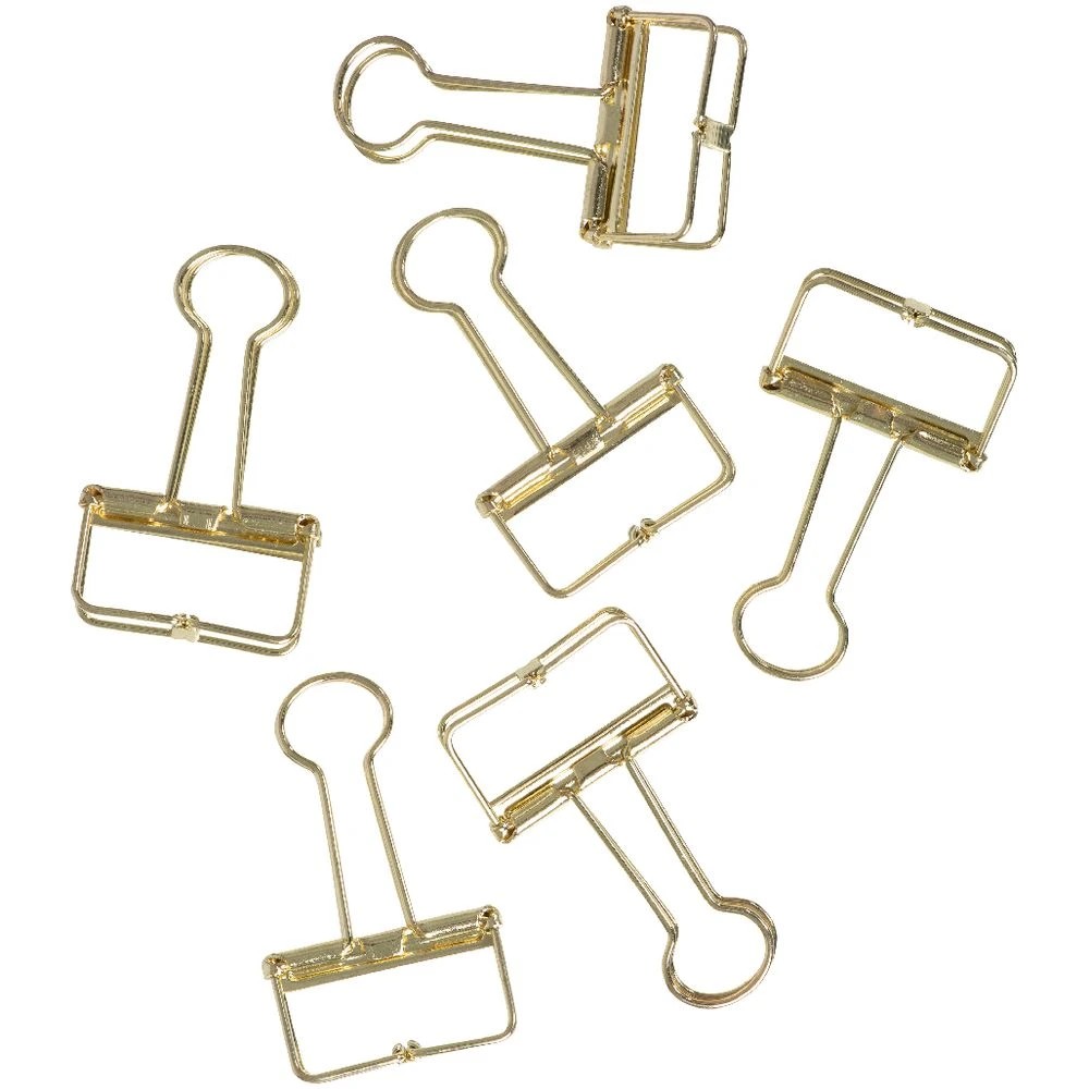 2 Otto Foldback Clips 19mm Gold 6 Pack, 2 of 2