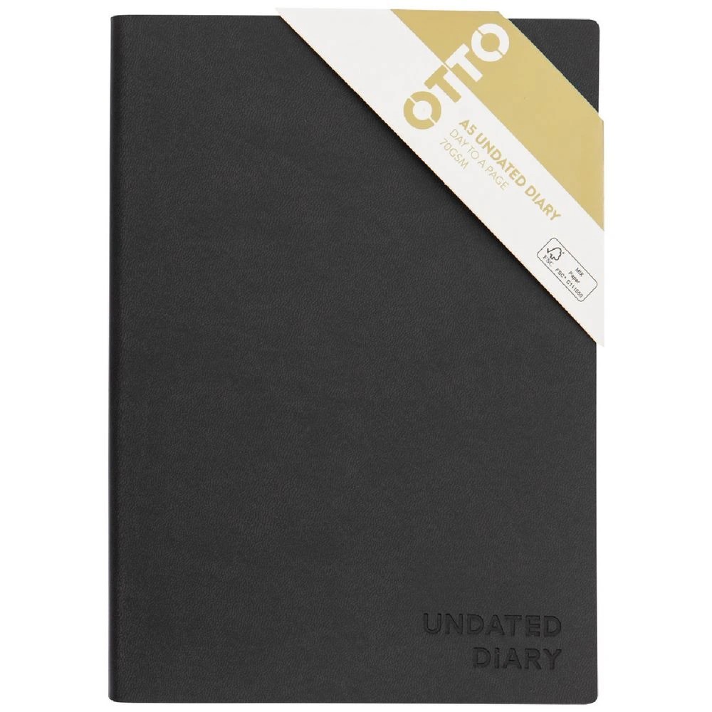 1 Otto A5 Undated Day to Page Urban Diary Charcoal, 1 of 4